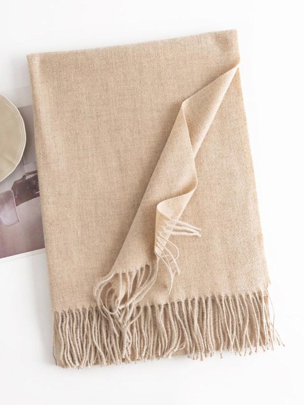 Keep Warm Solid Color Tasseled Shawl&Scarf Product Image