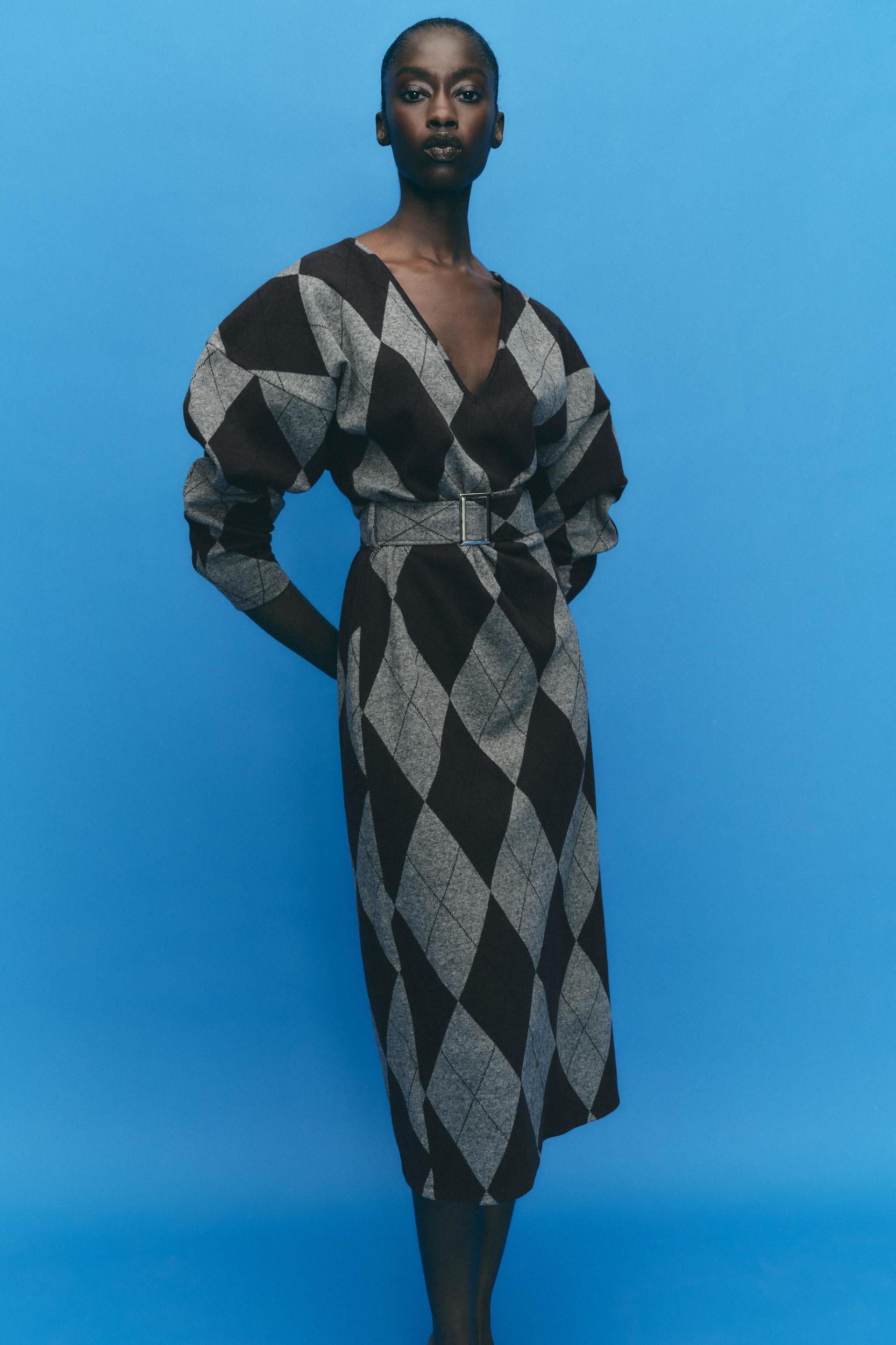 BELTED MIDI DRESS Product Image