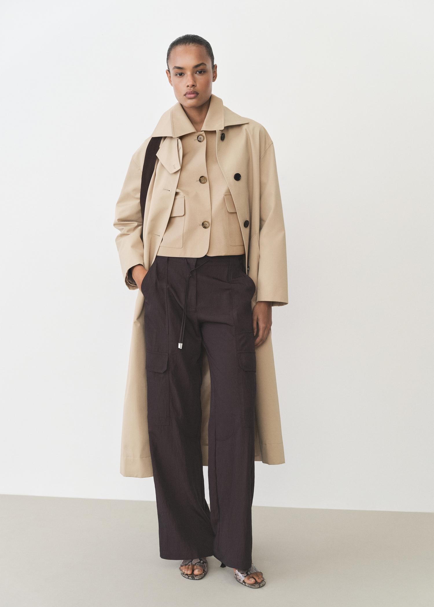 Cotton jacket with pockets - Women | MANGO USA Product Image