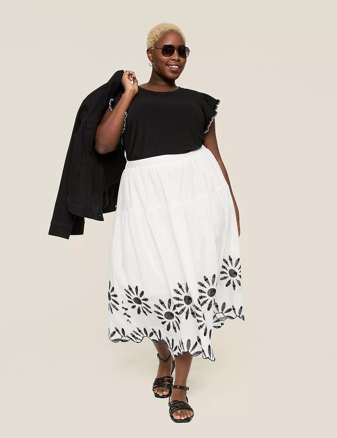 Ruffle Sweater-Sleeve Scoop-Neck Top Product Image