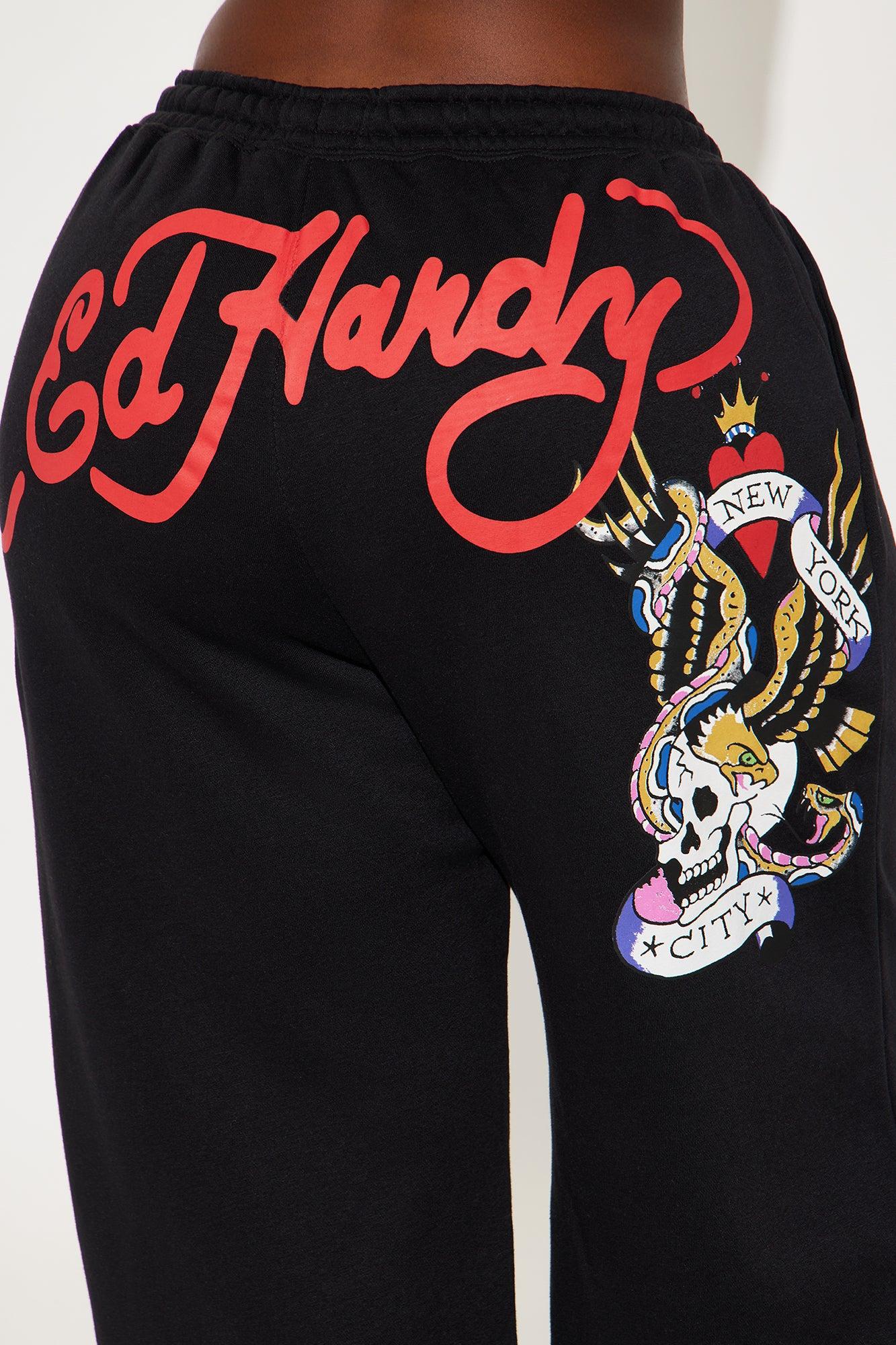 Ed Hardy NYC Wide Leg Pant - Black Product Image