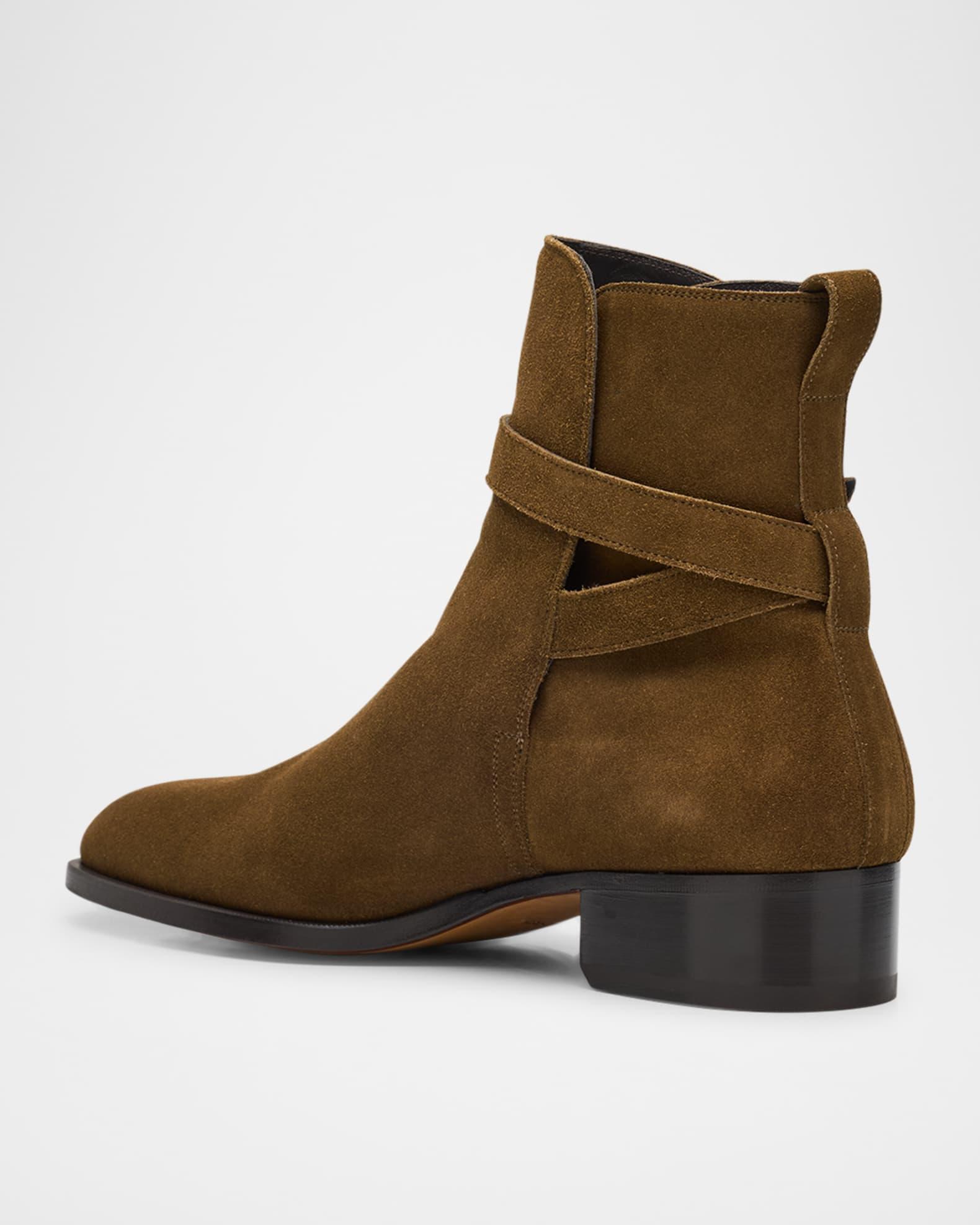 Men's Suede Buckle Ankle Boots Product Image