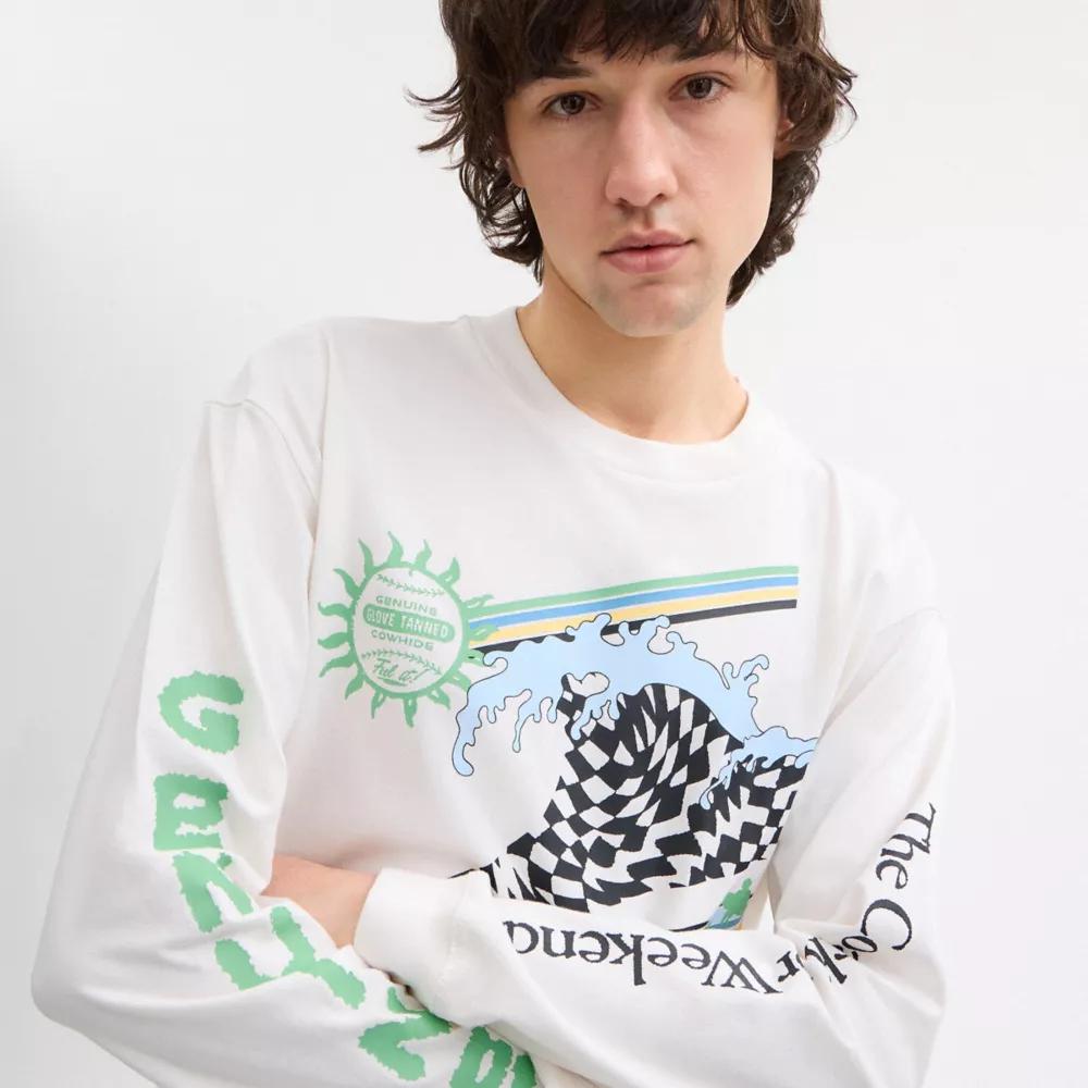 Surf Long Sleeve Relaxed T Shirt In Organic Cotton Product Image