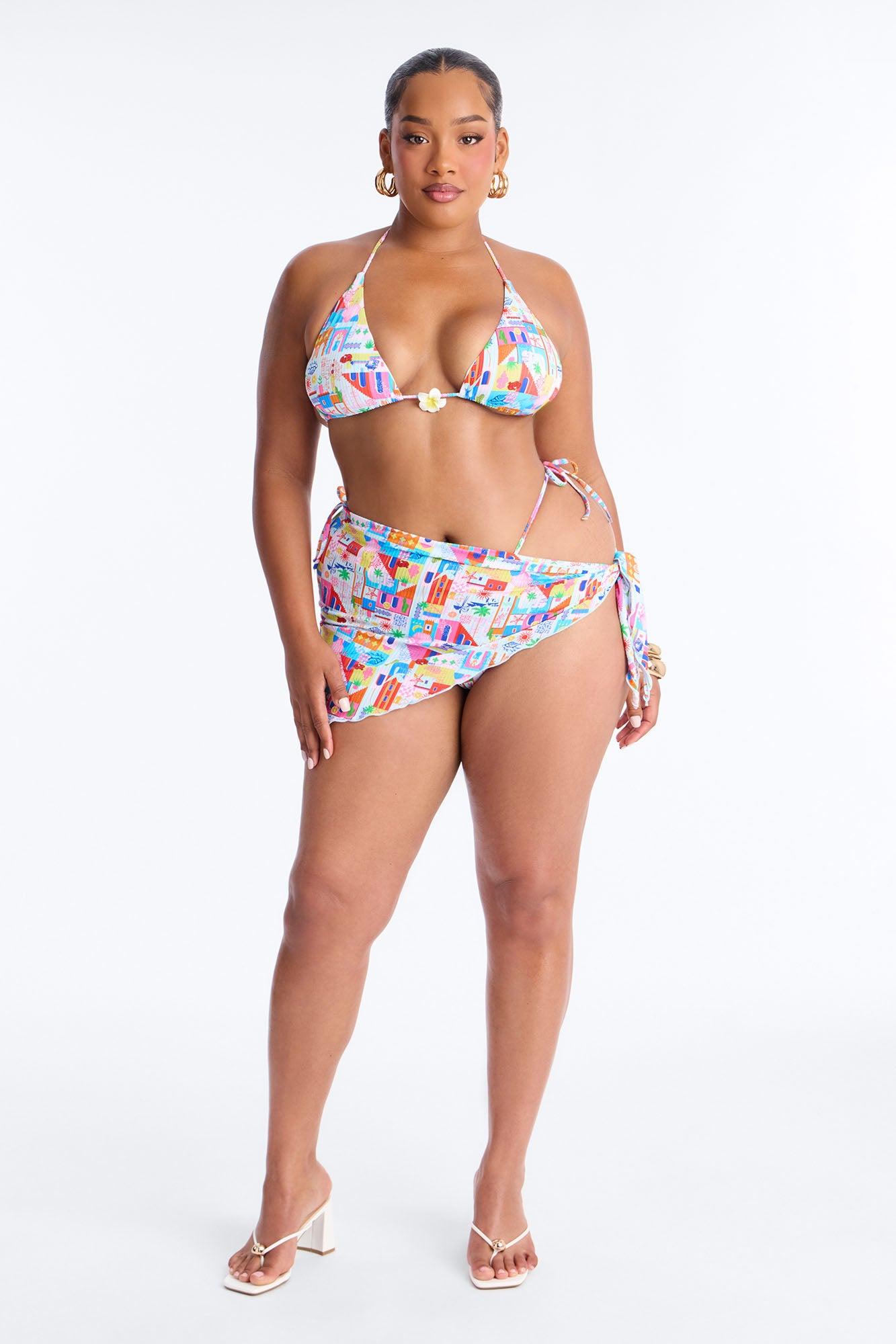 Coastal Cutie 3 Piece Bikini & Sarong Set - Multi Color Female Product Image