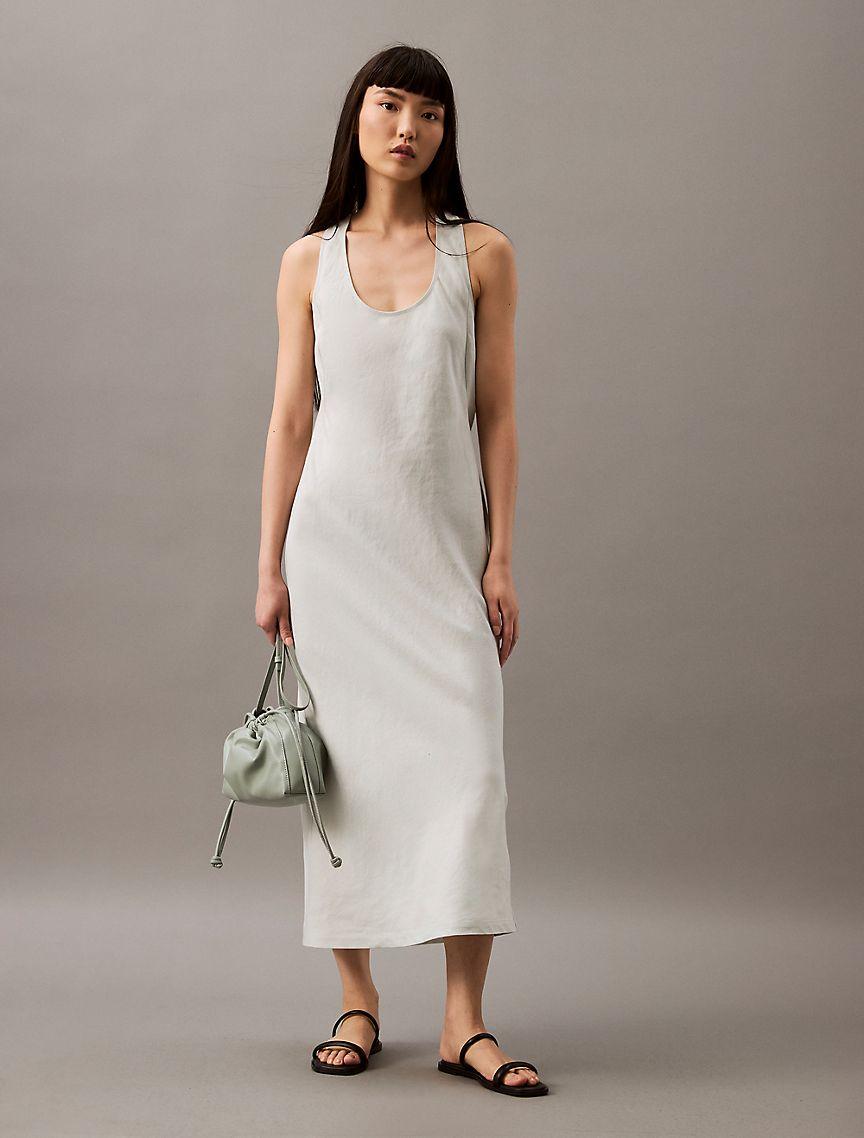 Linen Blend Casual Day Dress Product Image