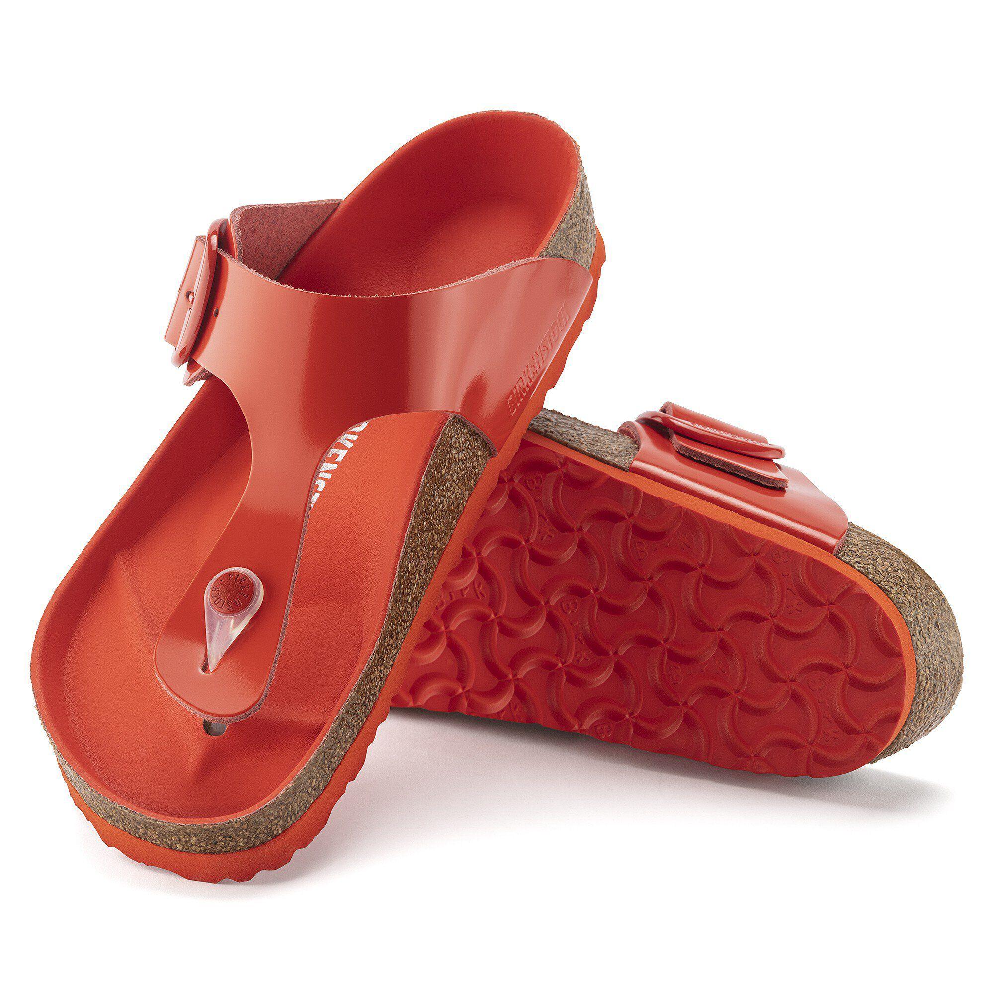 Gizeh Big Buckle Natural Leather Patent High Shine Tomato Product Image