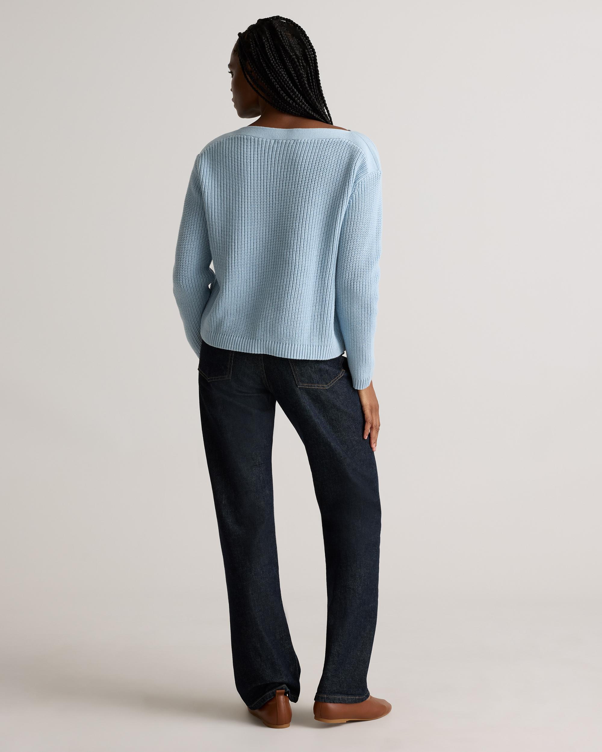 Quince | Women's Fisherman Boatneck Sweater Size XS, Organic Cotton Product Image