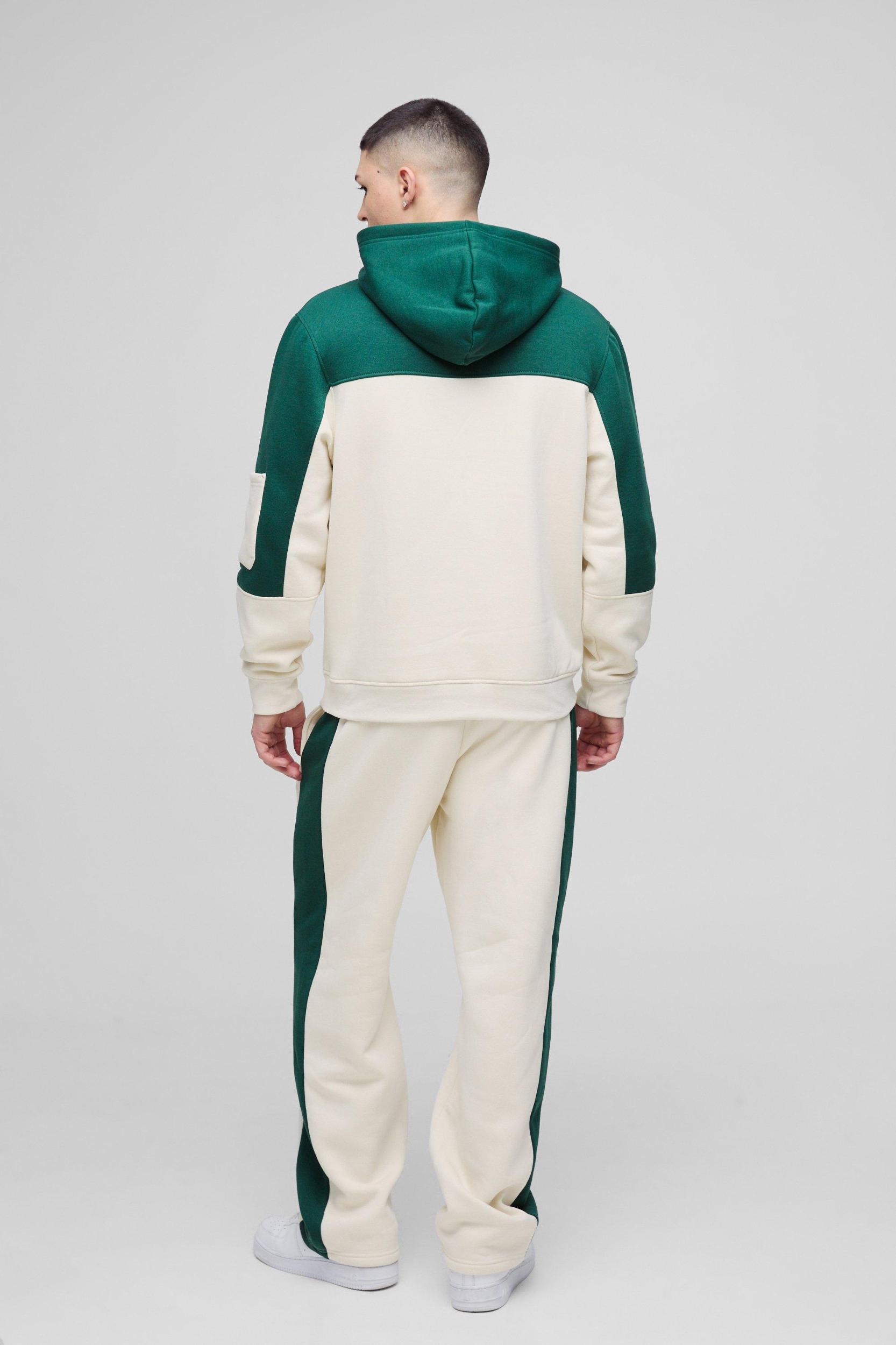 Regular Fit Colour Block Hooded Tracksuit | boohooMAN USA Product Image