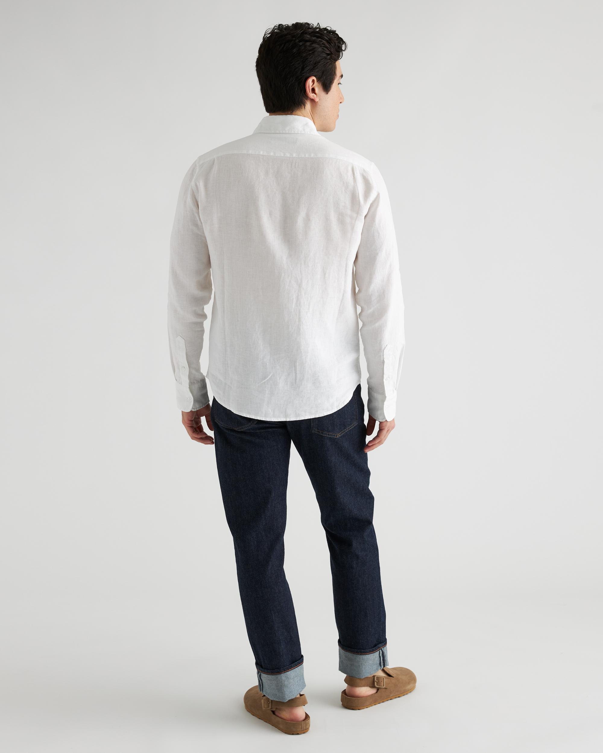 Quince | Men's 100% European Linen Relaxed Long Sleeve Pocket Shirt Product Image