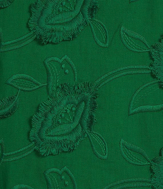 Abbey Glass Barbara Ruffle Mock Neck 3D Floral Detail Sleeveless Top Product Image