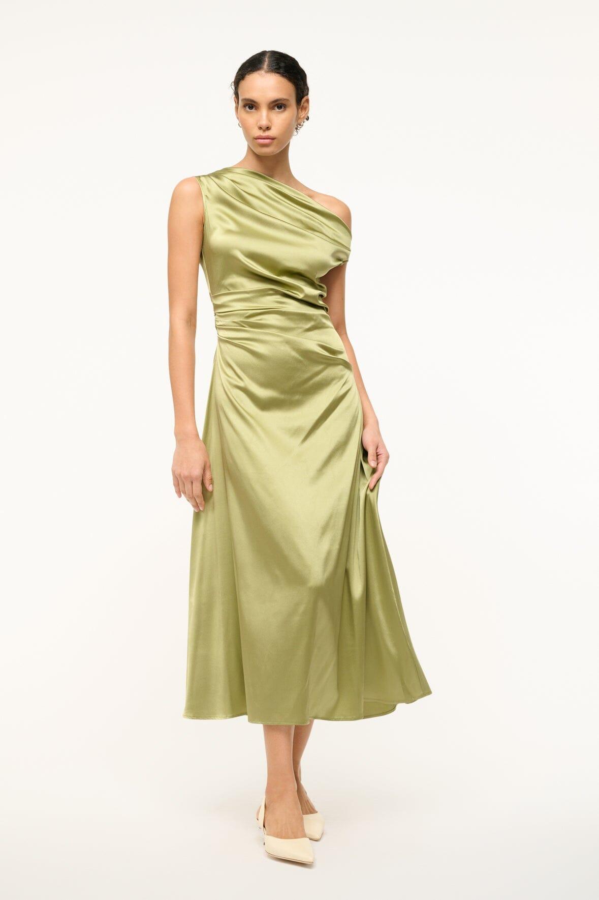 PHARE SILK DRESS | MOSS Product Image