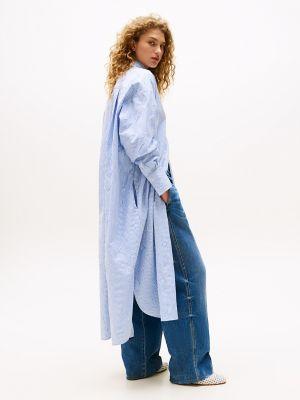 Relaxed Fit Long Button-Up Shirt Product Image