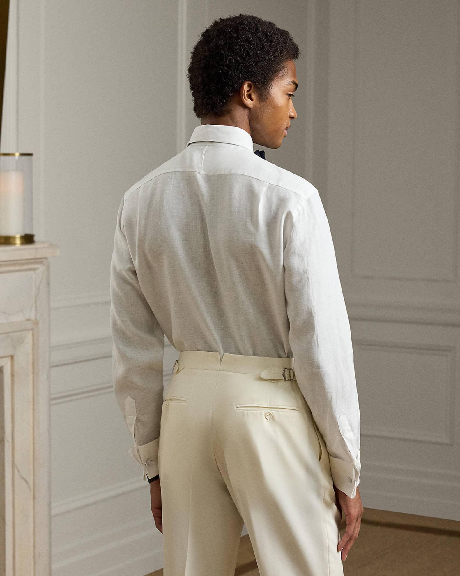 Men's NM X RL French Cuff Linen Tuxedo Shirt Product Image