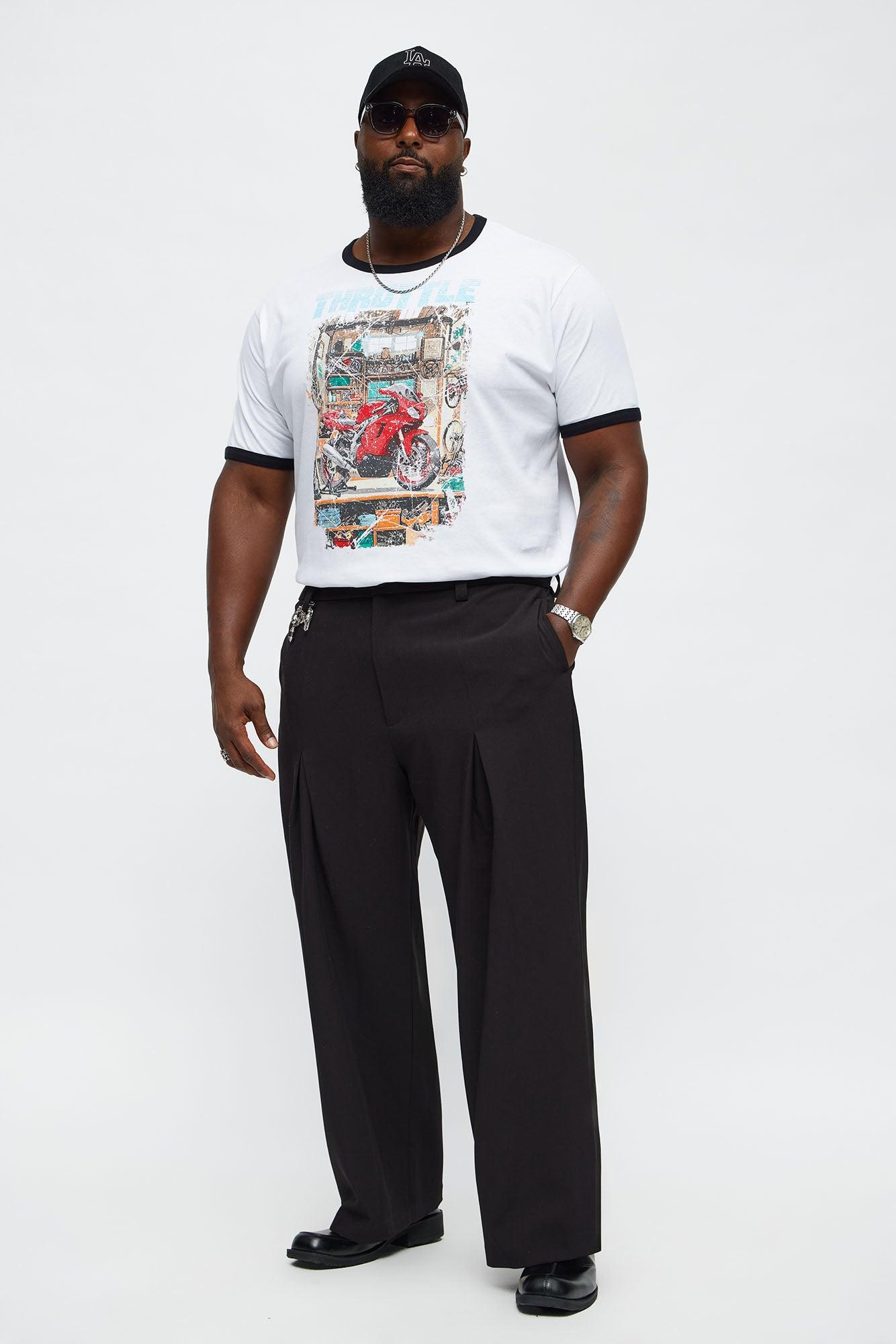 Full Throttle Ringer Short Sleeve Tee - White/Black Male Product Image