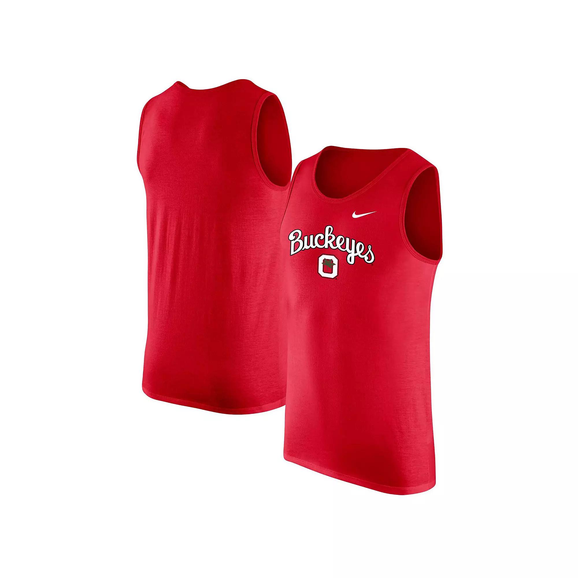 Men's Nike Scarlet Ohio State Buckeyes Vintage Logo Performance Tank Top, Size: XL, Red Product Image