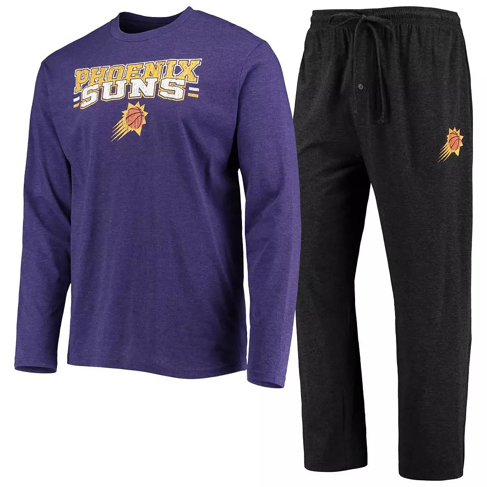 Men's Concepts Sport Black/Purple Phoenix Suns Long Sleeve T-Shirt & Pants Sleep Set,  Product Image