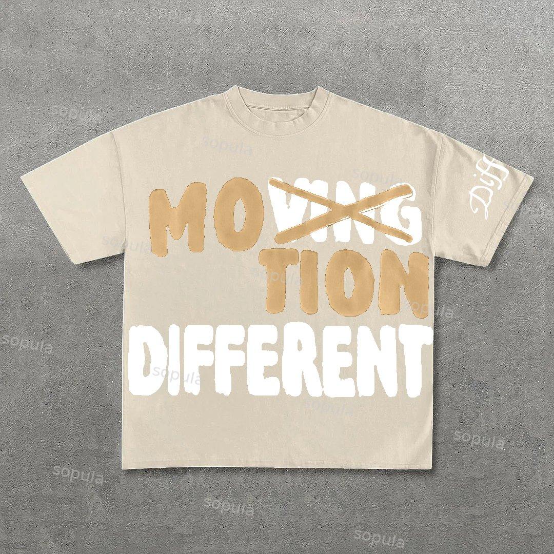 Vintage Motion Different Graphic 100% Cotton Short Sleeve T-Shirt Product Image