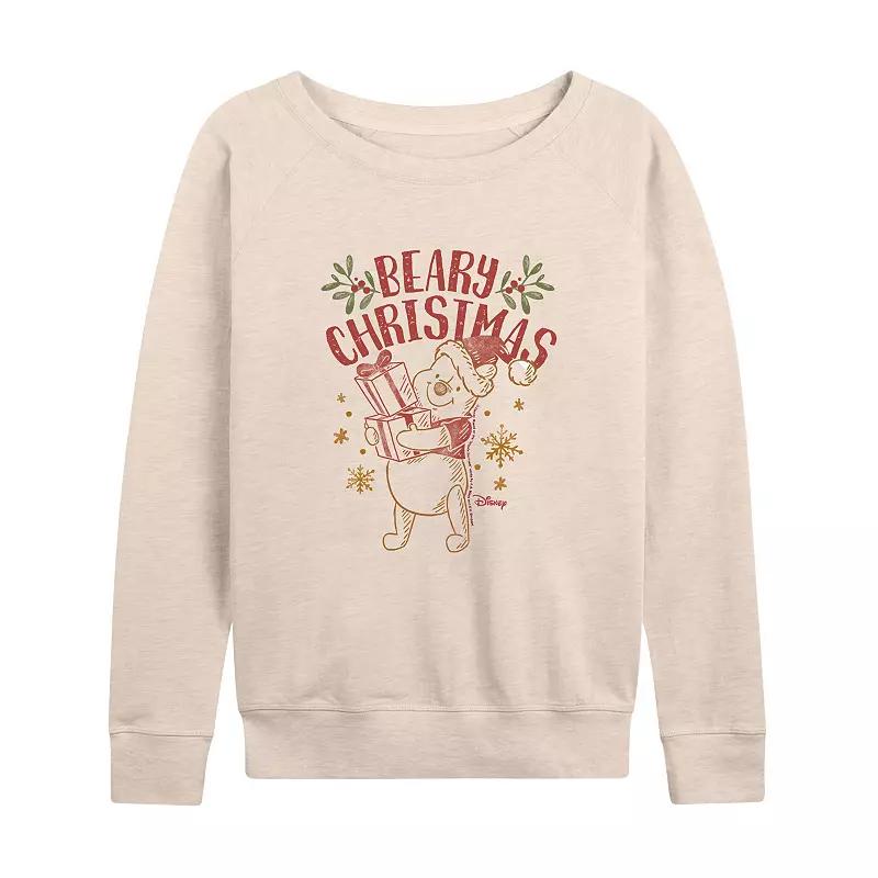 DIsneys Winnie The Pooh Womens Beary Christmas French Terry Long Sleeve Tee Product Image