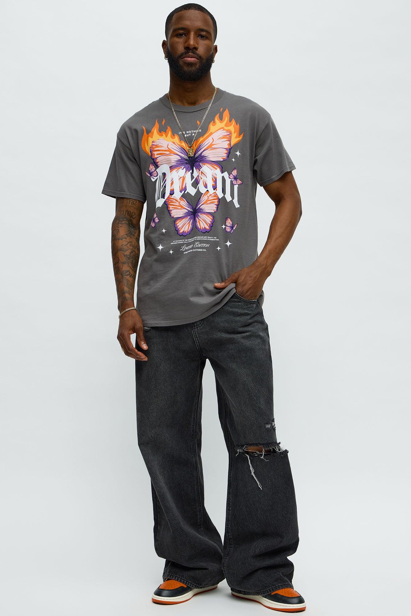 Dreams Aflame Short Sleeve Tee - Charcoal Product Image