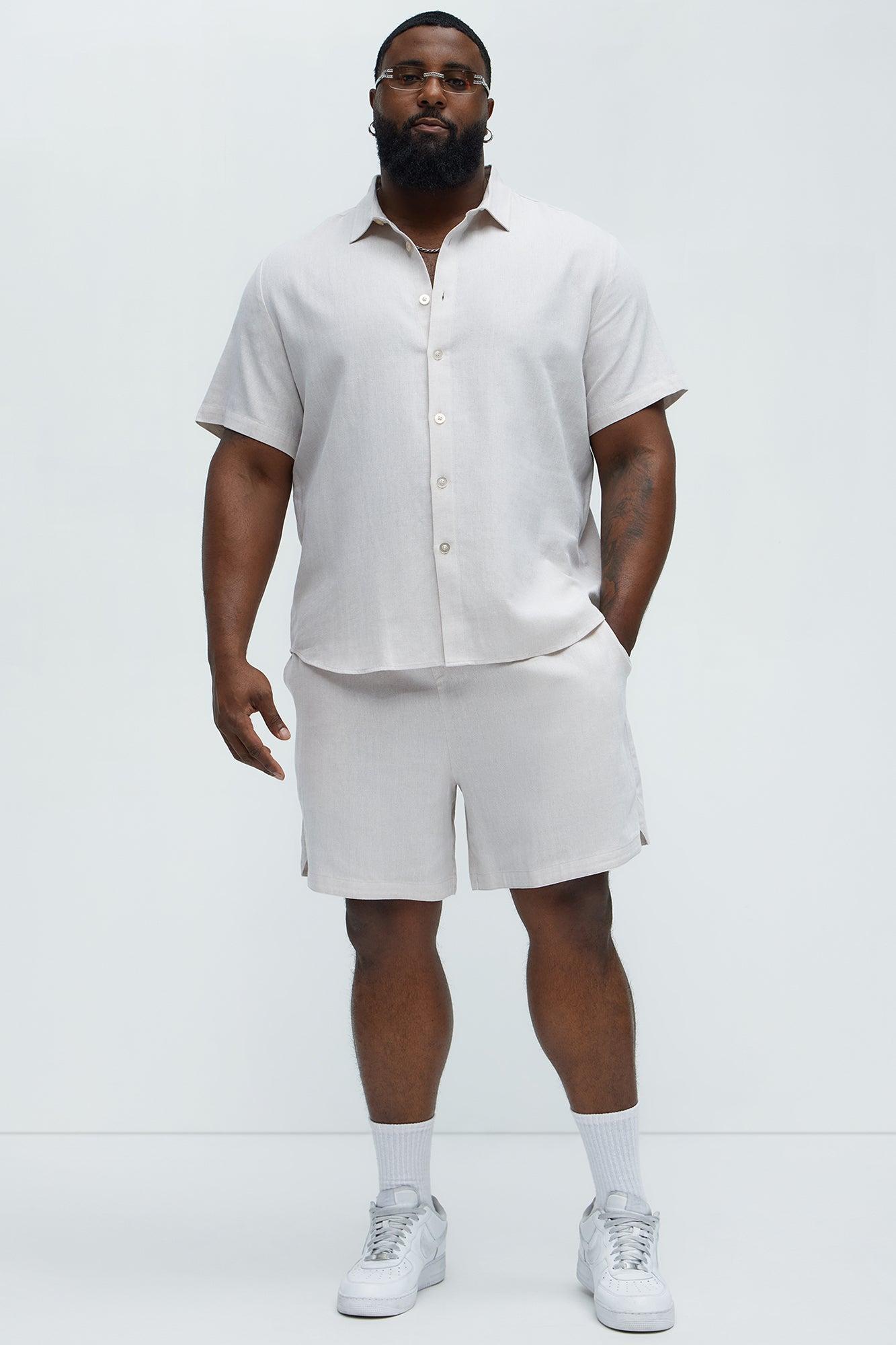Herringbone Pinstripe Short Sleeve Shirt - Cream/combo Product Image