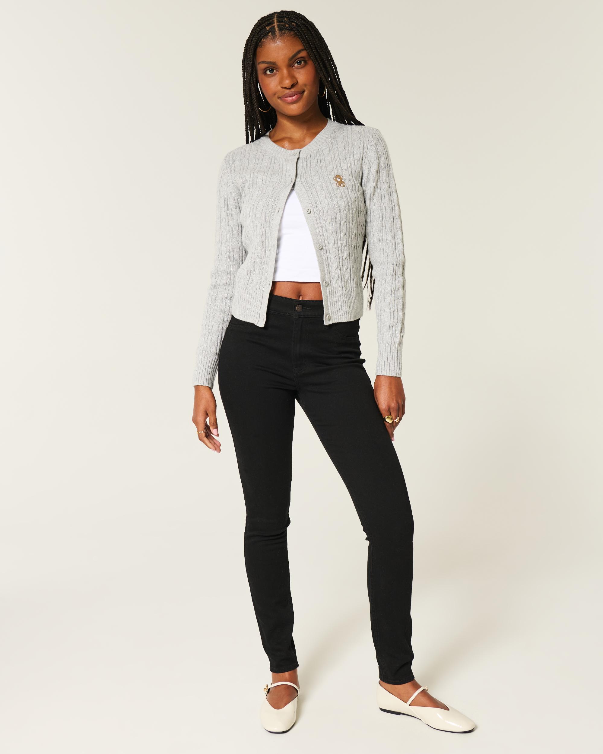 High-Rise Black Jean Leggings Product Image