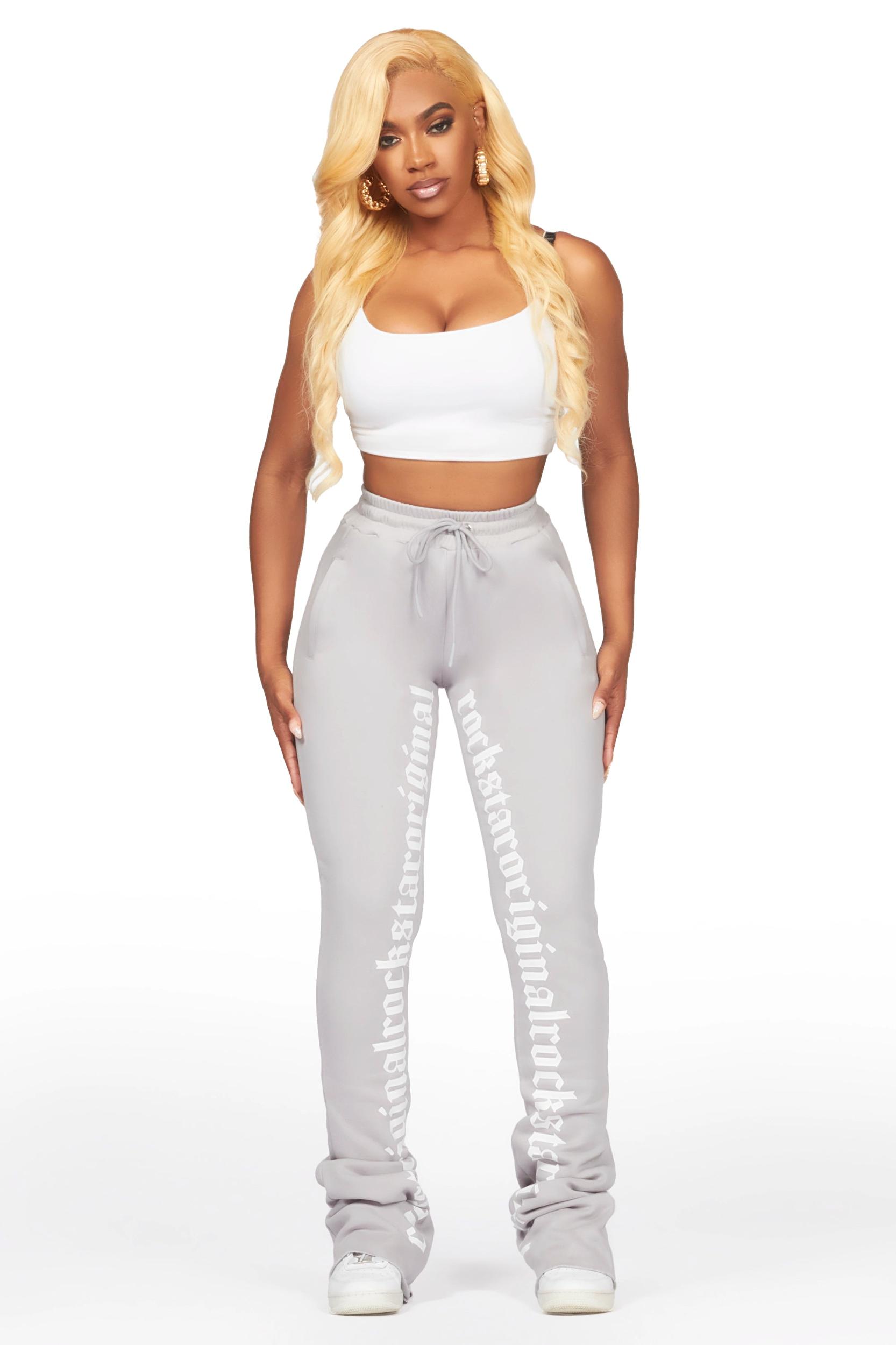Blakely Heather Grey Super Stacked Pant Female Product Image
