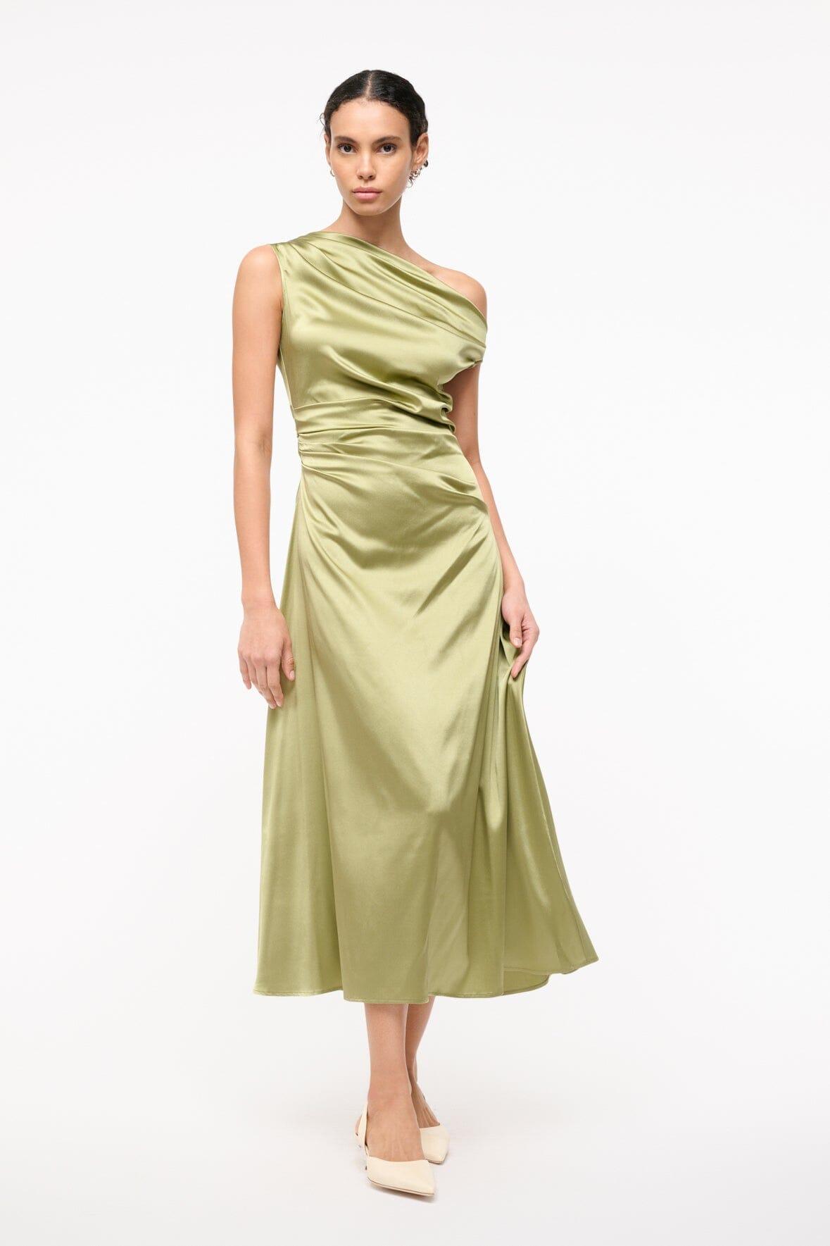 PHARE SILK DRESS | MOSS Product Image