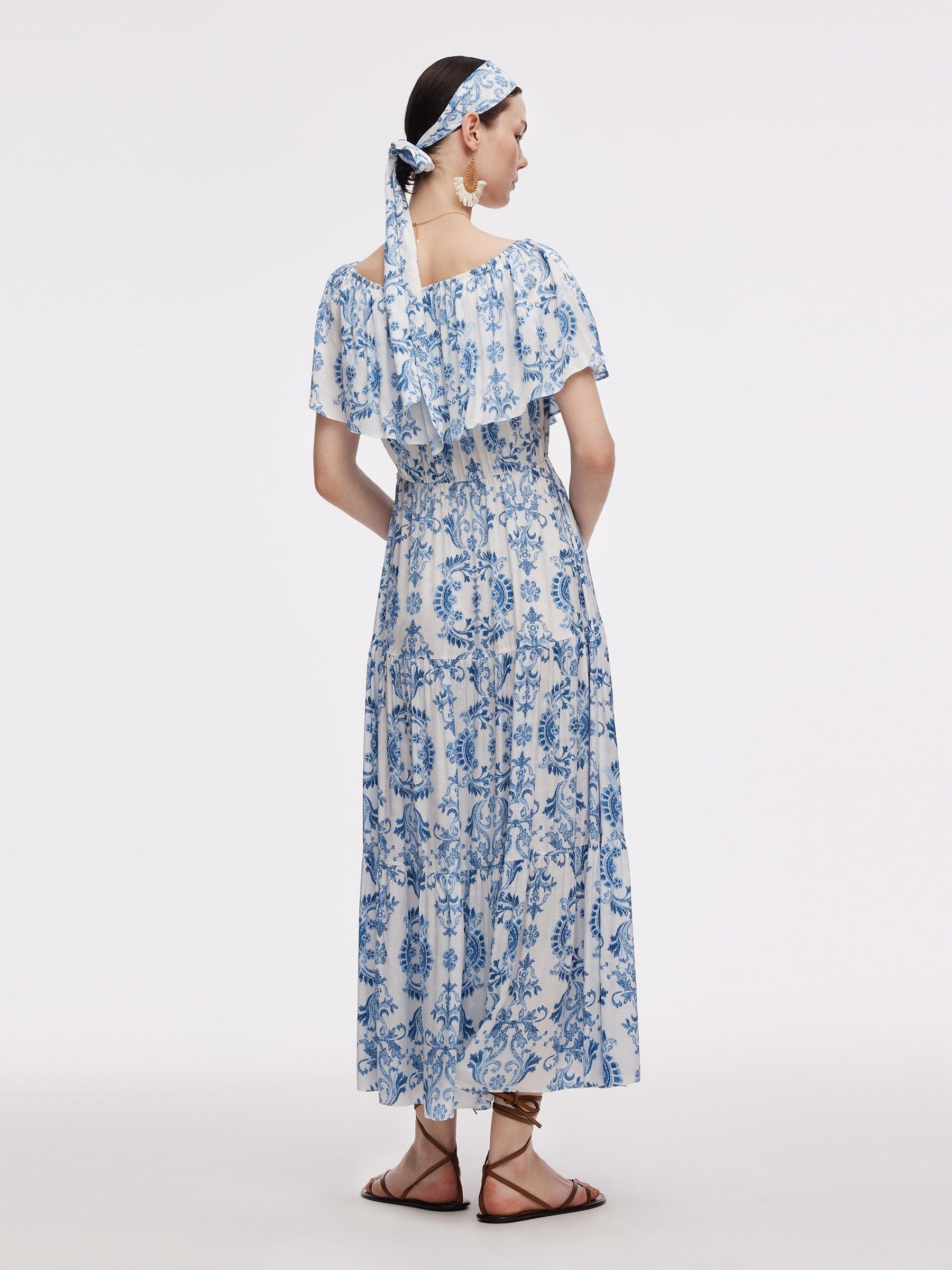 Floral Print Women Convertible Neckline Maxi Dress Product Image