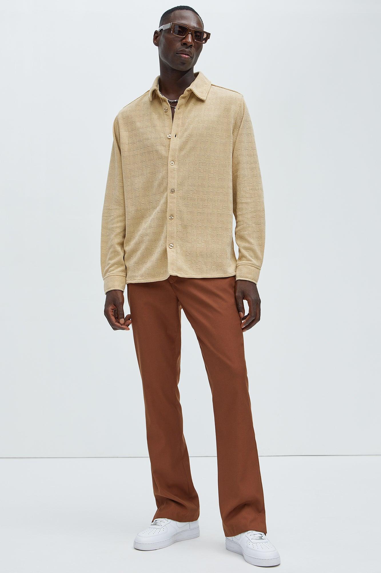 No Accident Textured Shirt - Tan Product Image