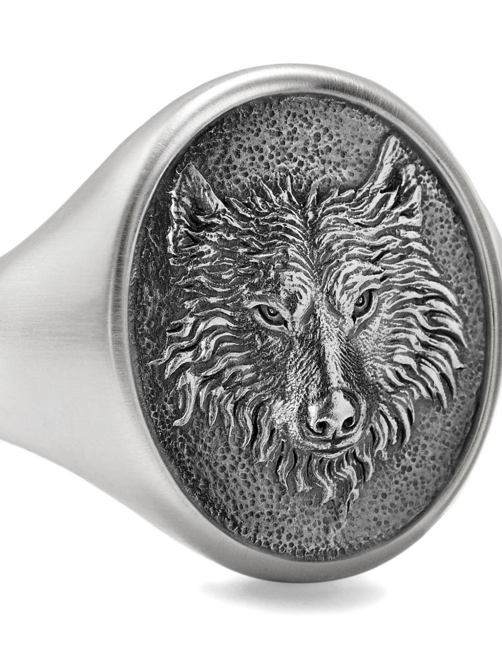 sterling silver Petrvs Wolf signet ring (21.5mm) Product Image