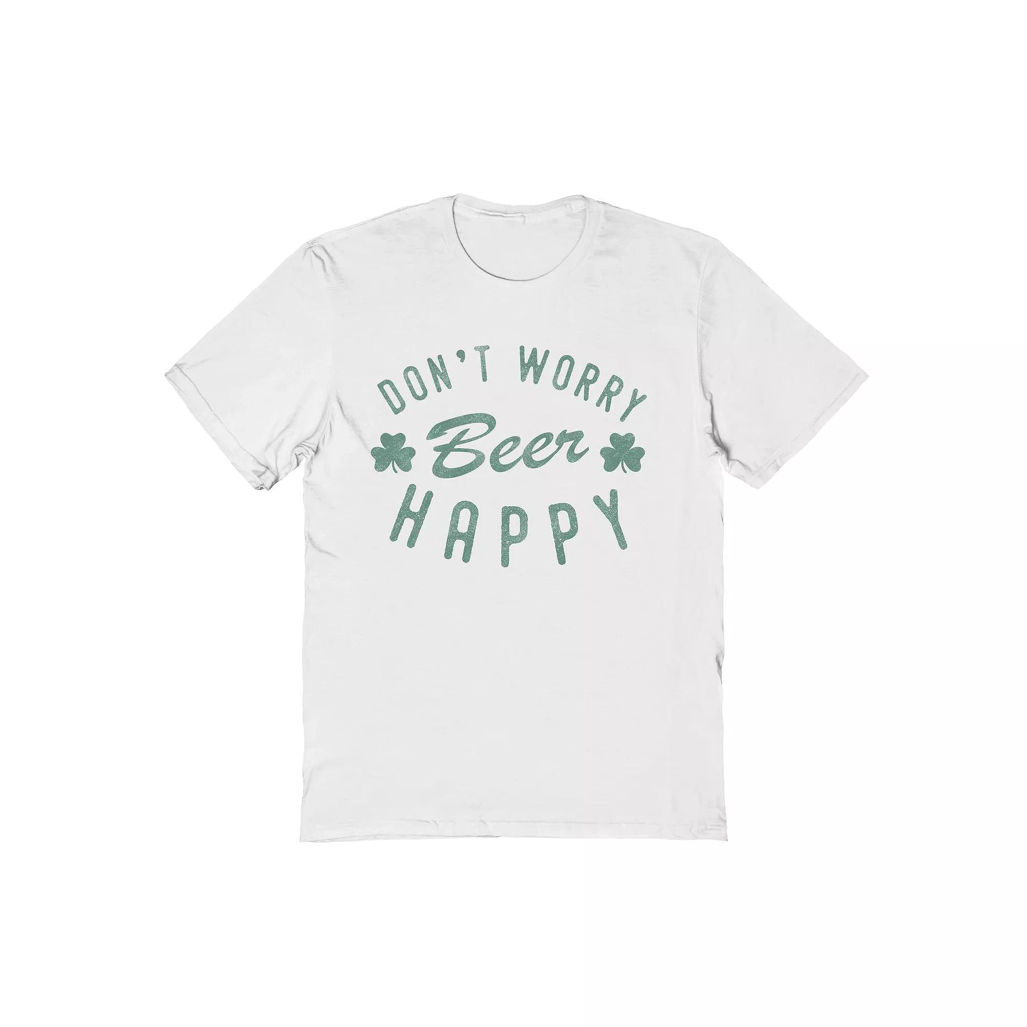 Men's Dont Worry St. Patrick's Day Graphic Tee, Size: Medium, White Product Image