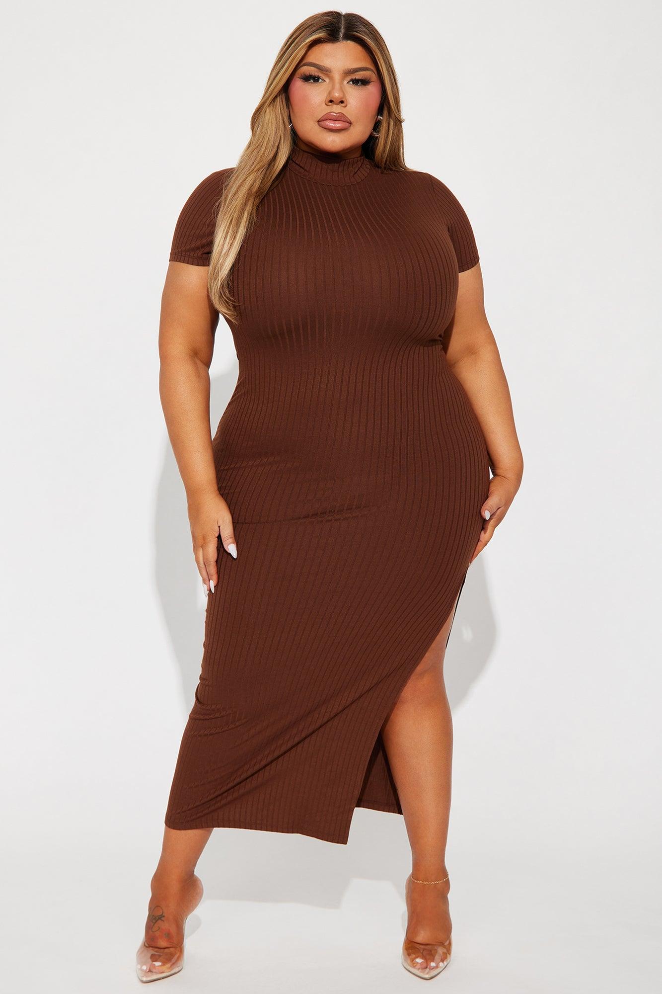 Karissa Ribbed Maxi Dress - Brown Product Image