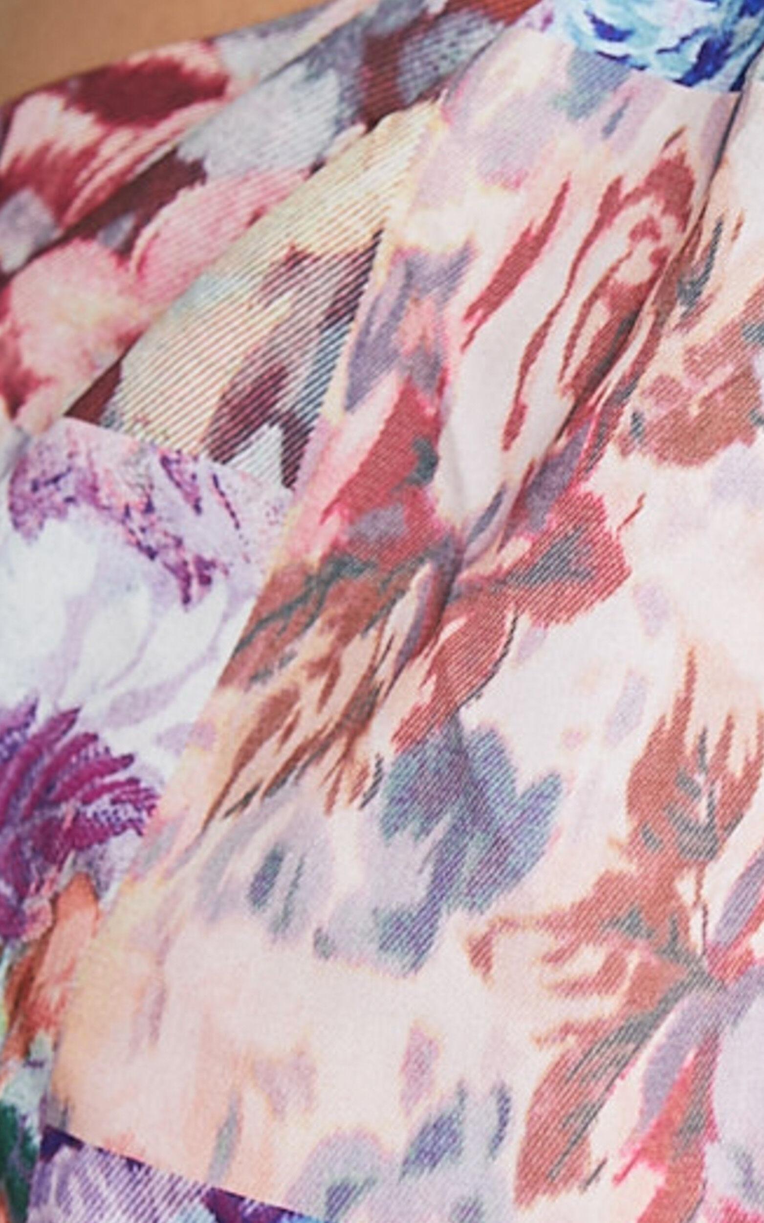 Alice Mini Dress - One Shoulder Side Cut Out Dress in Vintage Garden Print Product Image