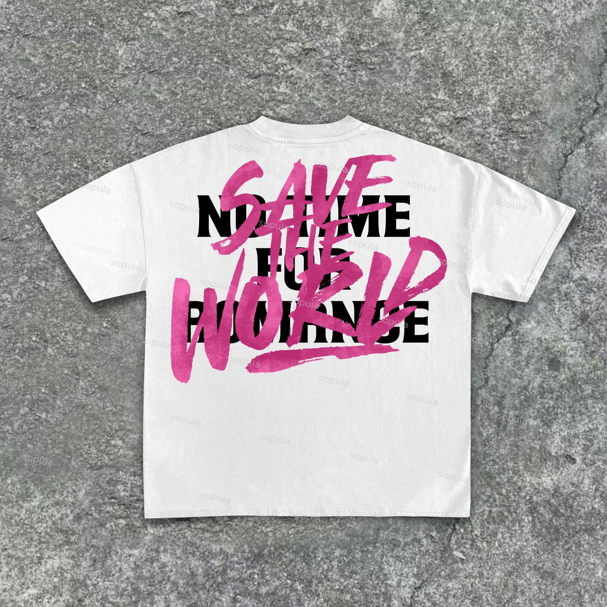 Men's Save The World Graphic Cotton Tees Product Image