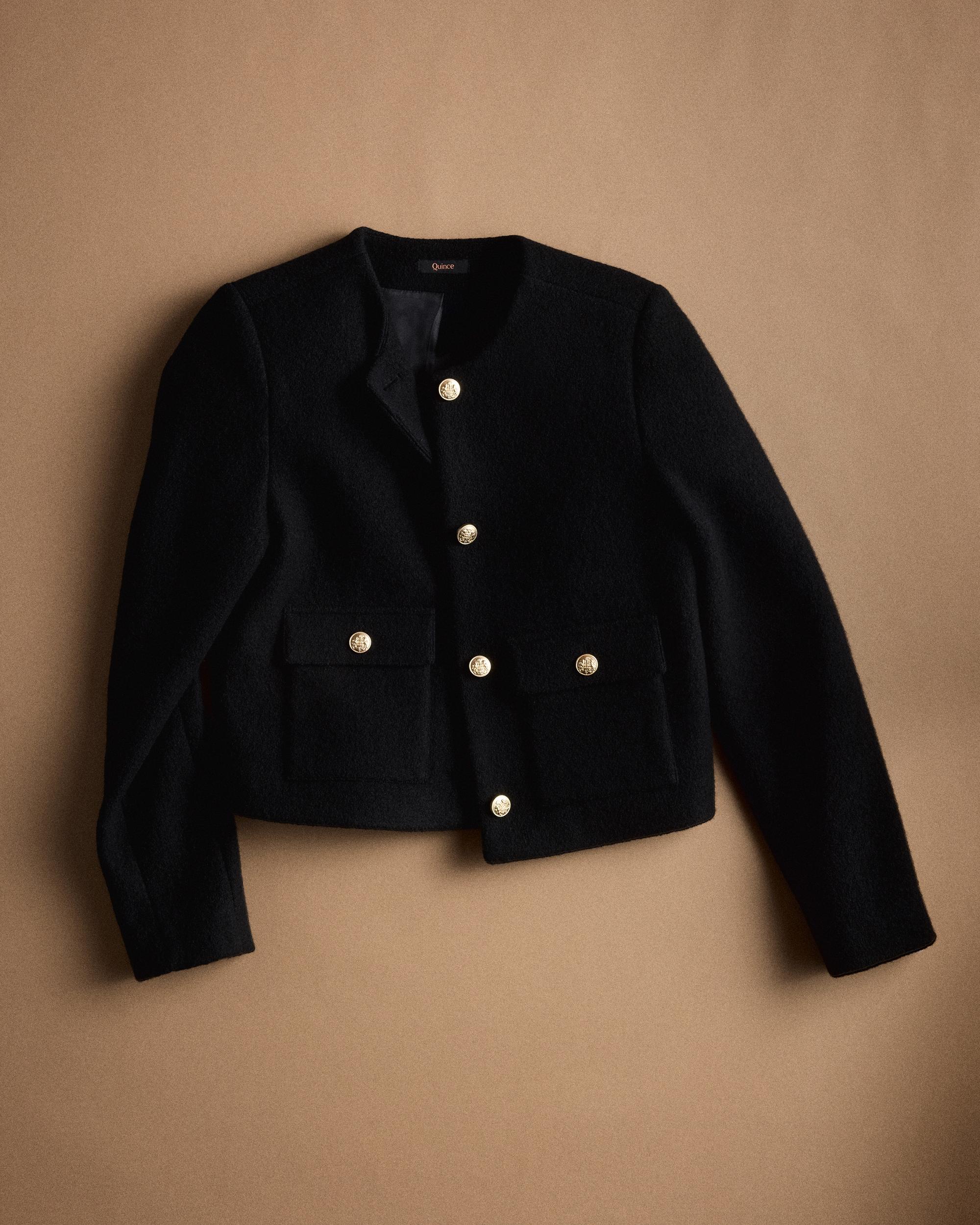 Quince | Women's 100% Merino Wool Collarless Cropped Jacket Size XS Product Image