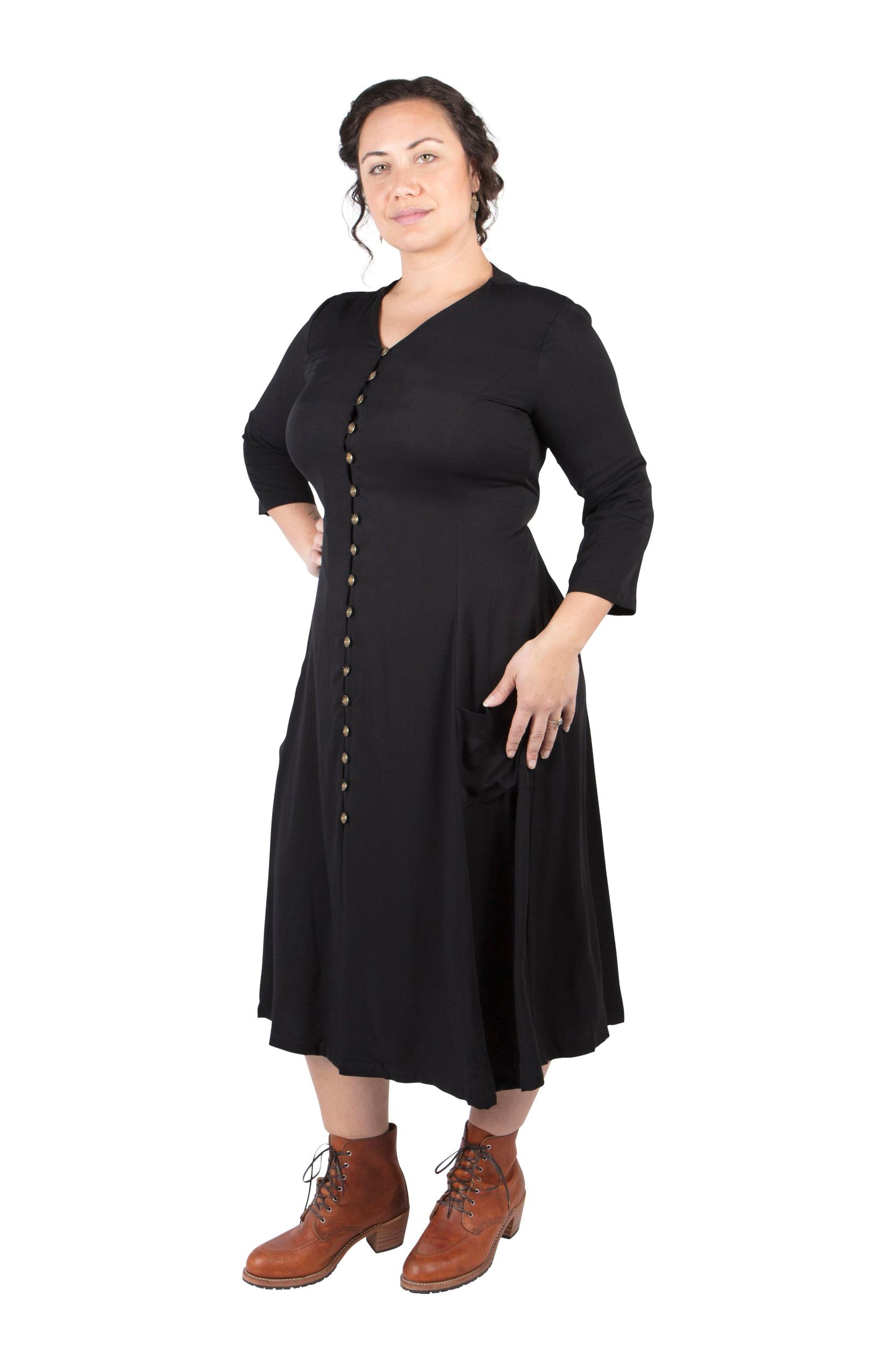 Fiona Dress in Black Challis Product Image