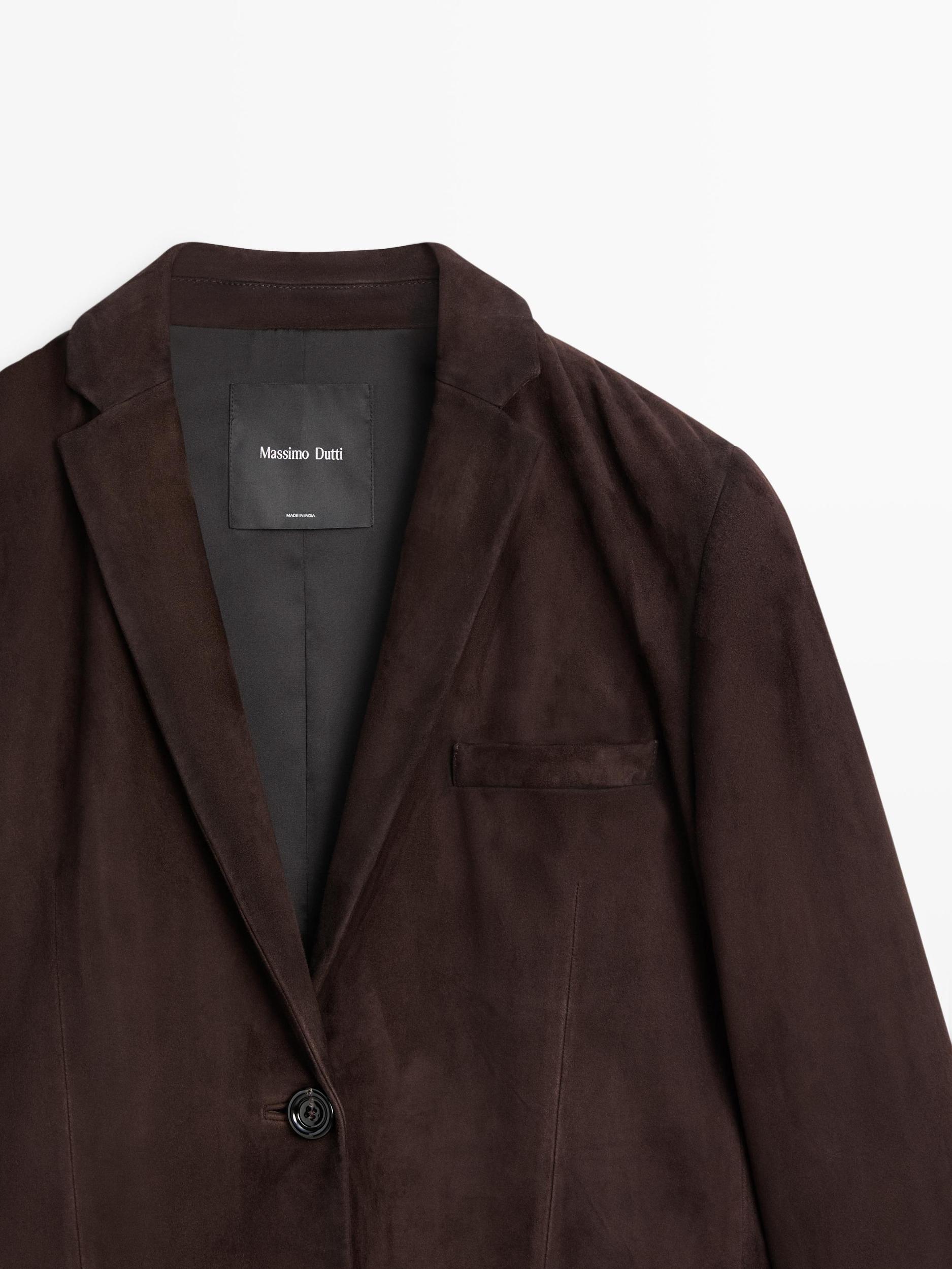 Suede leather blazer Product Image