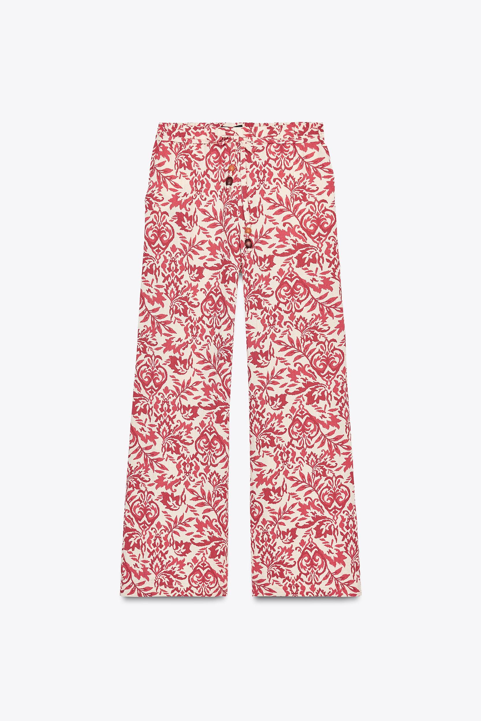 PRINTED RUSTIC WIDE-LEG PANTS Product Image