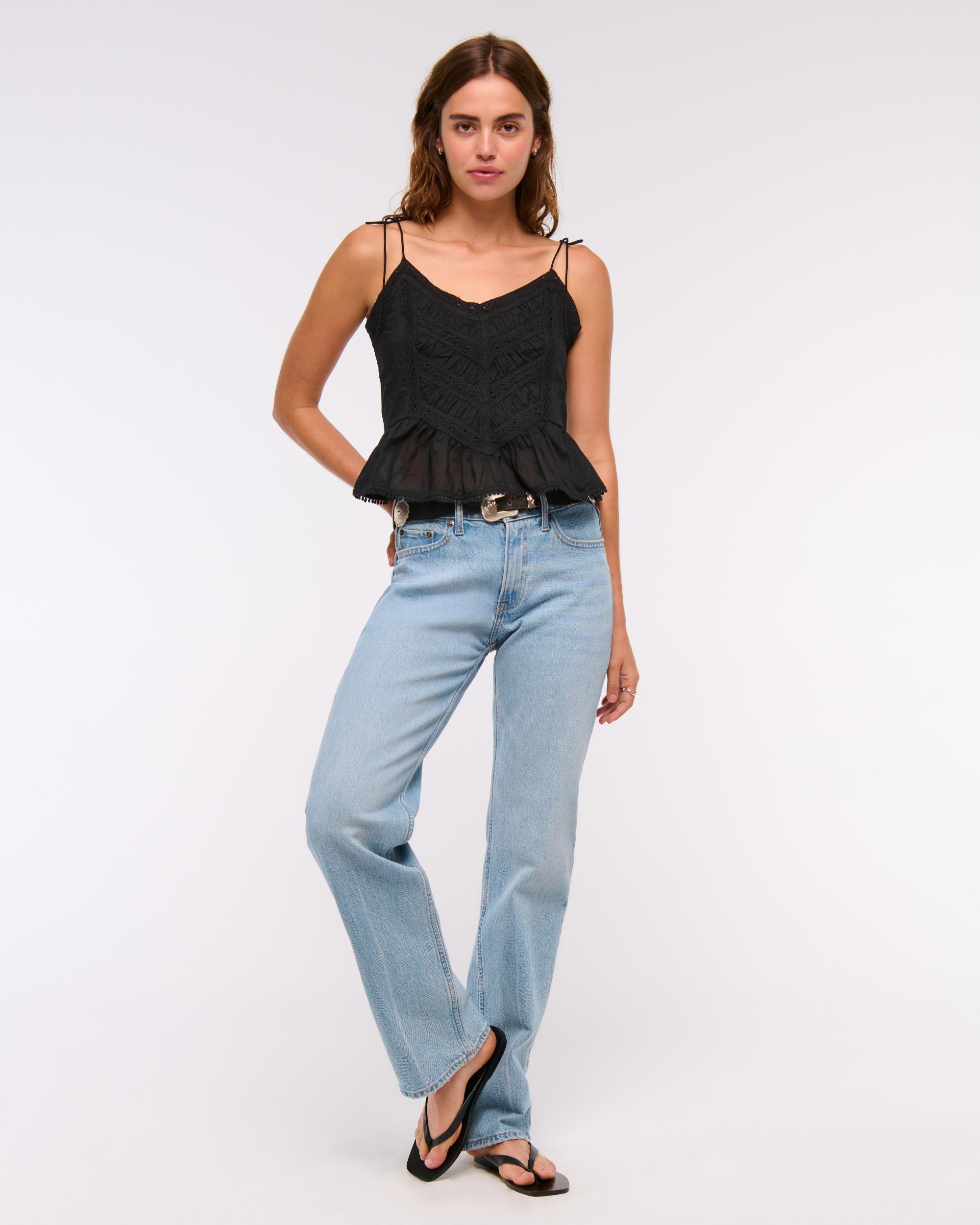 Lace-Trim Tie-Strap Cami Product Image