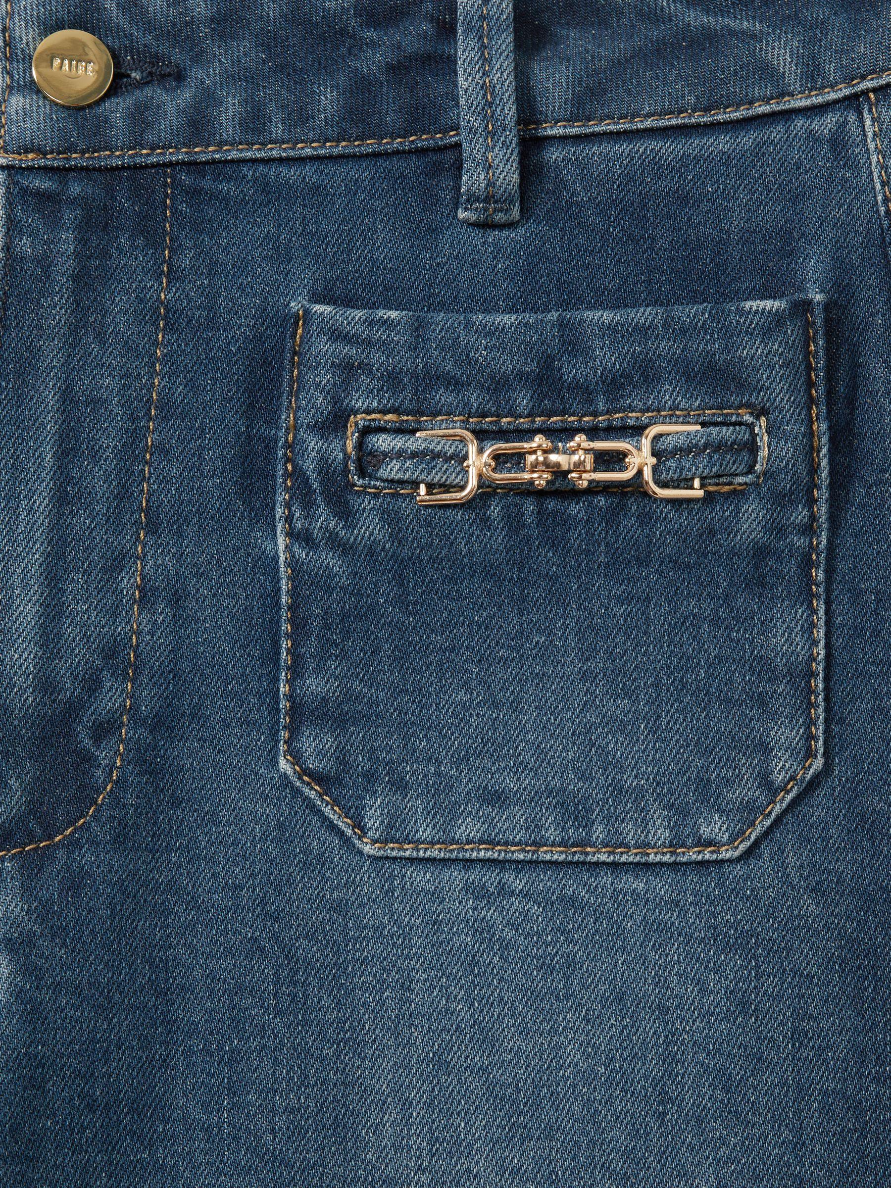 Paige Savon Blue Wide Leg Patch Pocket Jeans in Savon Blue Product Image