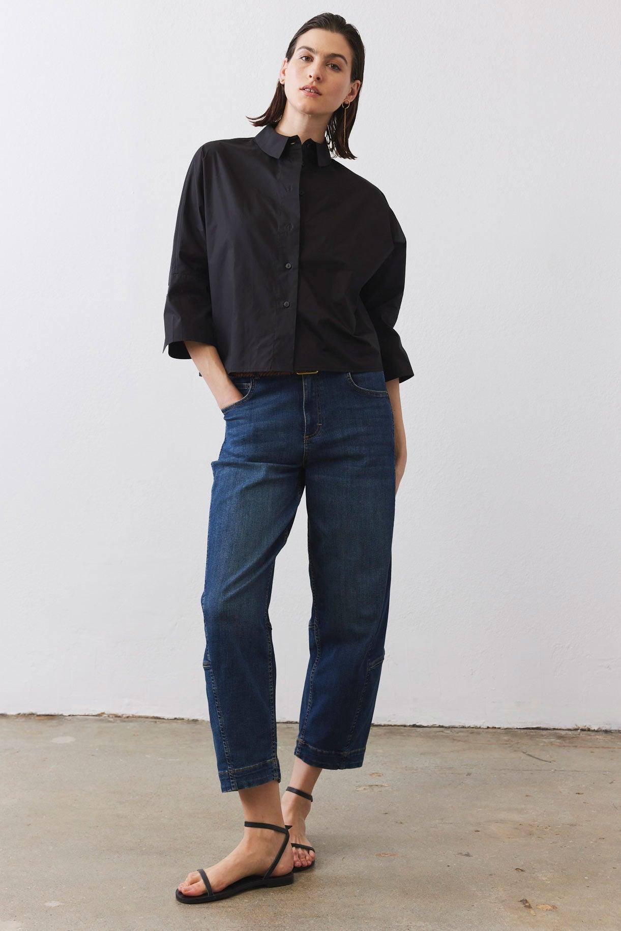 Oversized Poplin Cropped Blouse Product Image