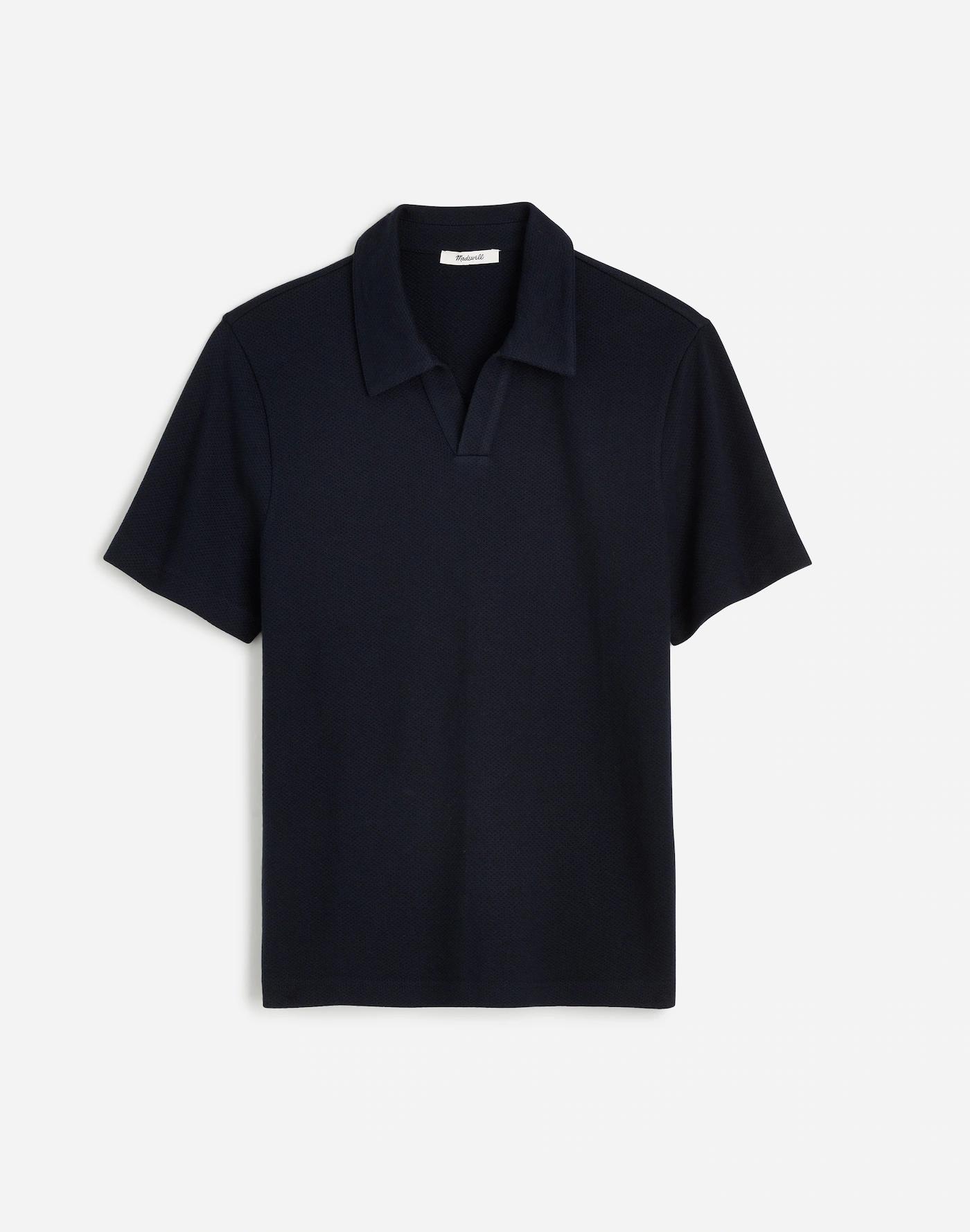Johnny-Collar Polo in Heavyweight Mesh Product Image