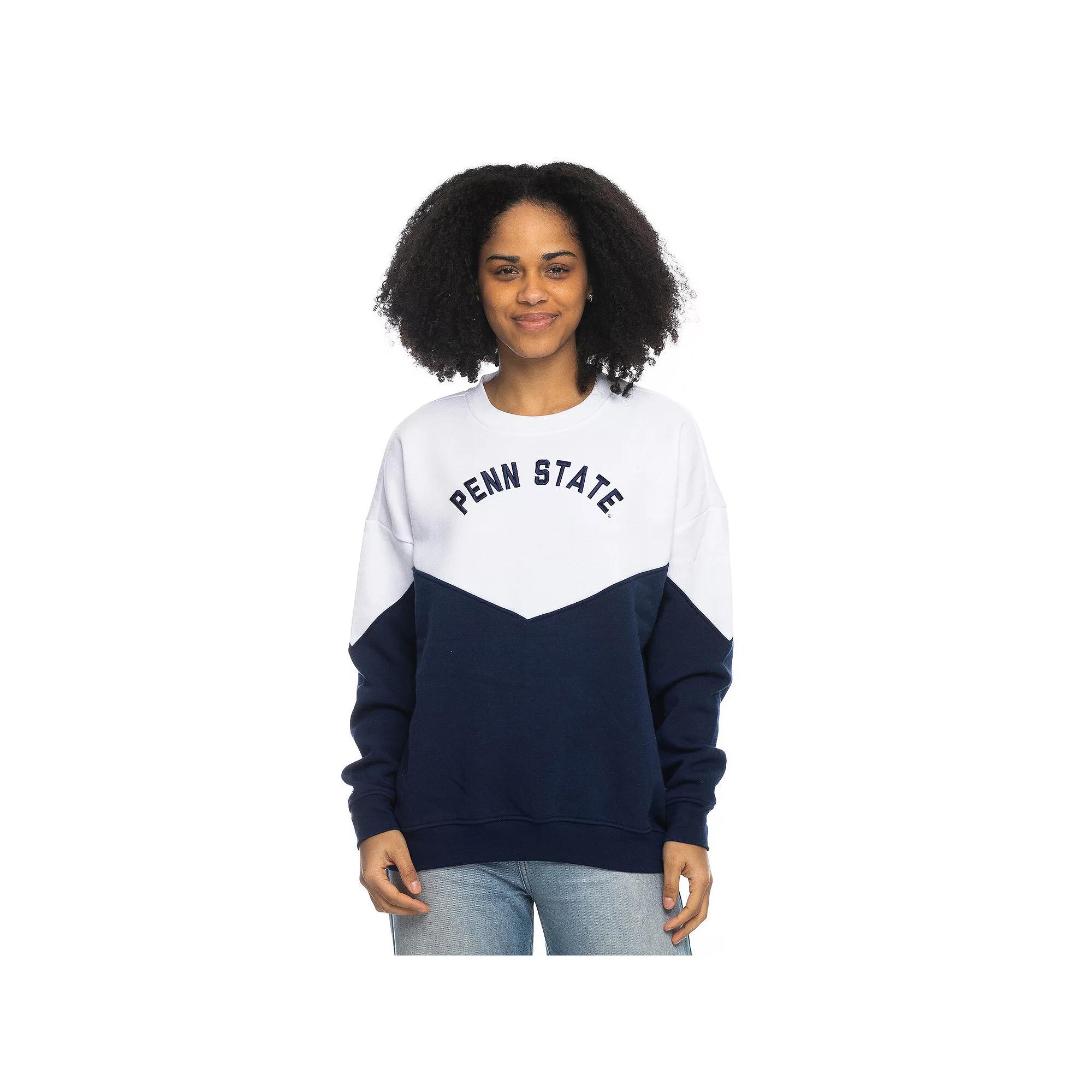 Women's ZooZatz White Penn State Nittany Lions Bestie Oversized Pullover Sweatshirt, Size: Small Product Image