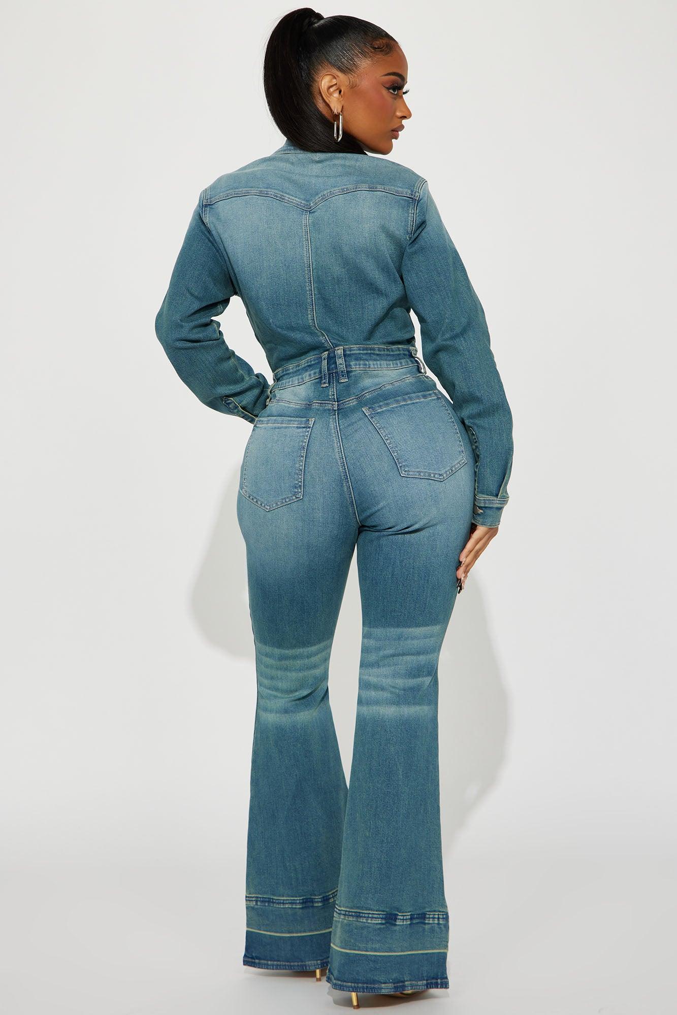 Playing Games Denim Jumpsuit - Denim Product Image