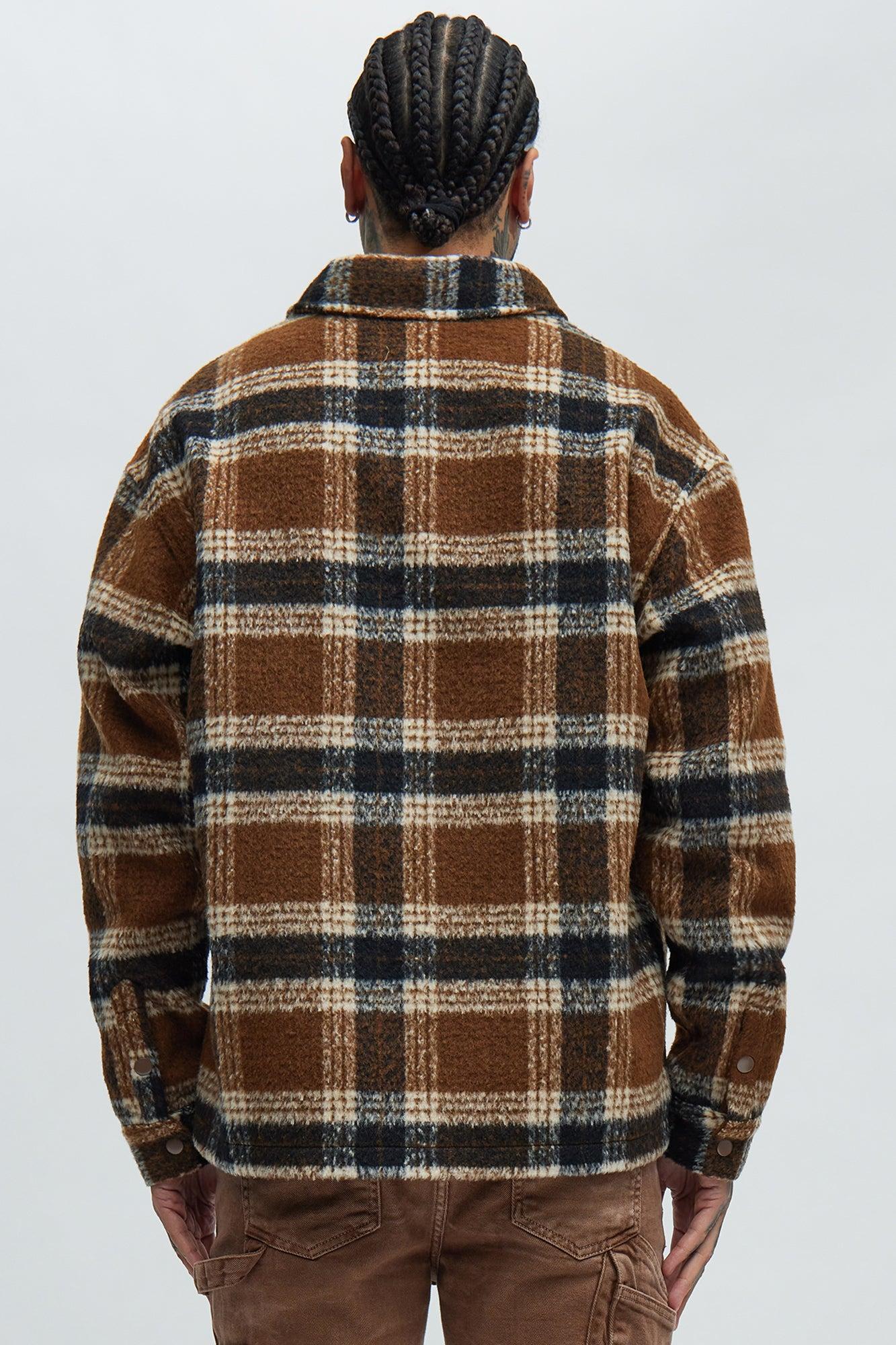Zion Mohair Oversized Shirt - Brown/combo Product Image