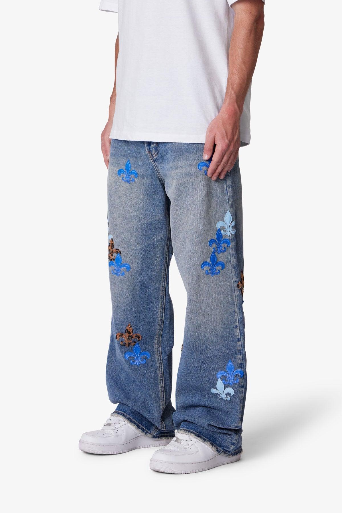 Ultra Baggy Fleur Denim - Blue Product Image