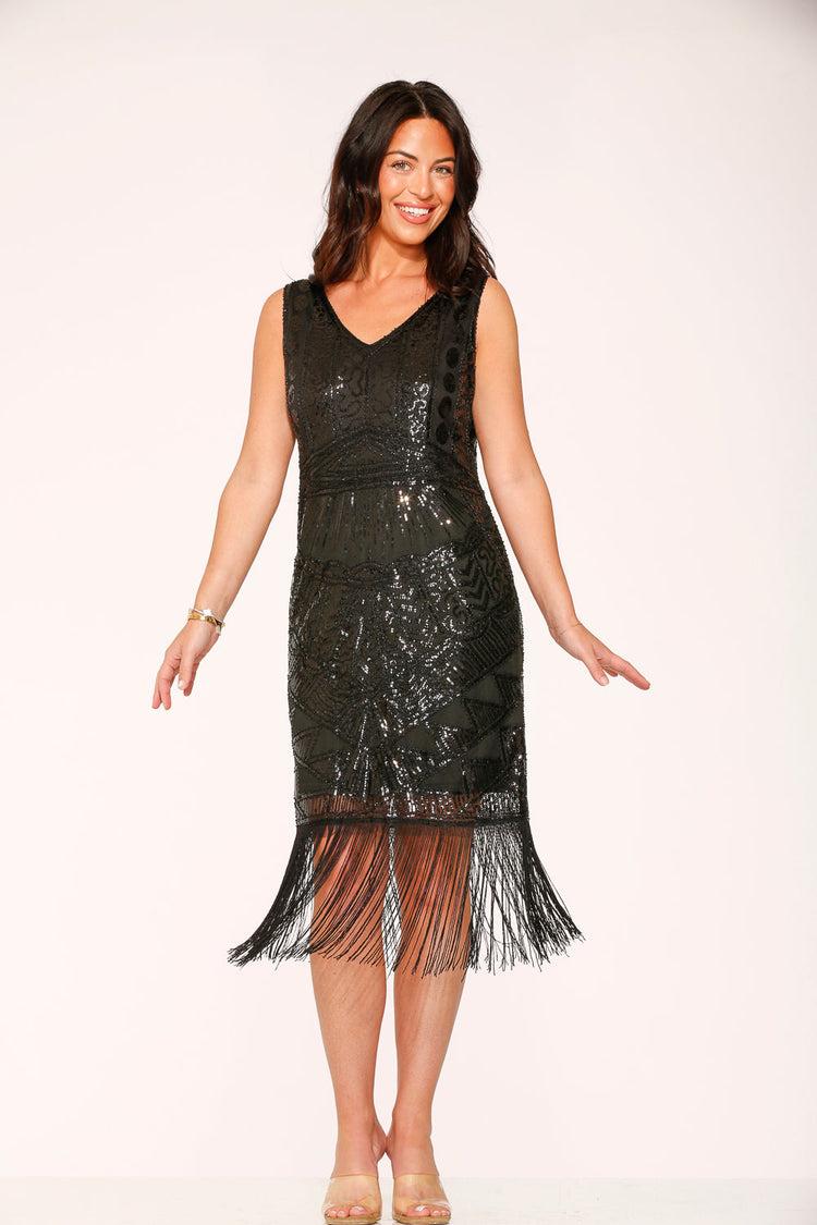 Black Flapper Dress Product Image
