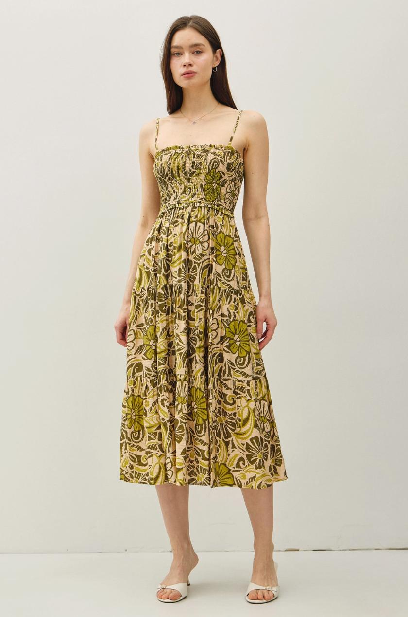 Printed Floral Midi Dress Product Image