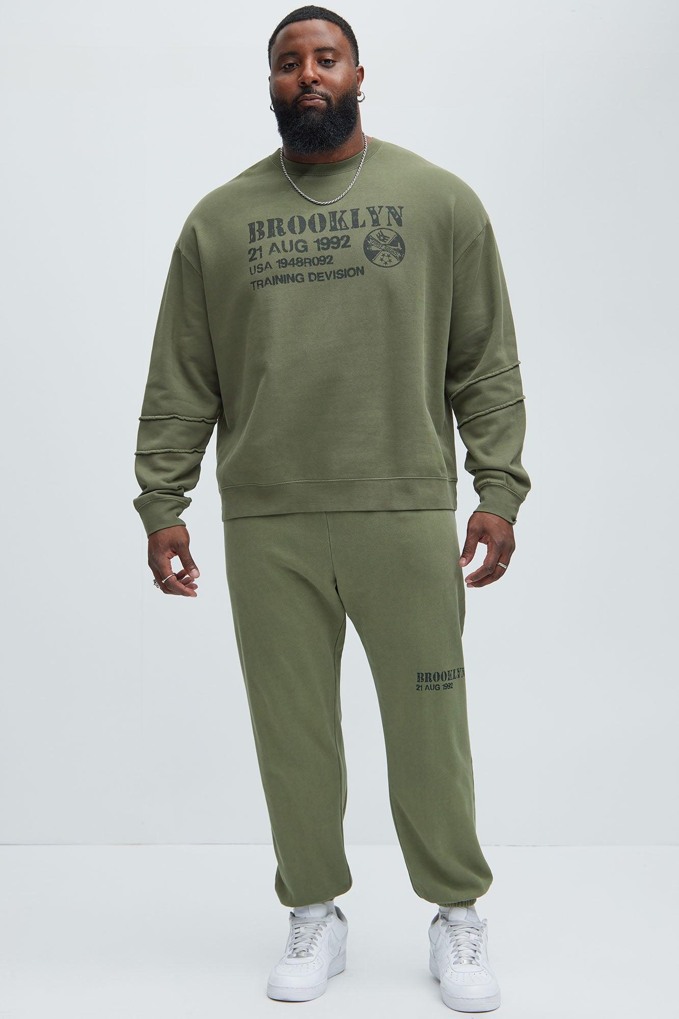 Brooklyn USA Crewneck Sweatshirt - Olive Product Image