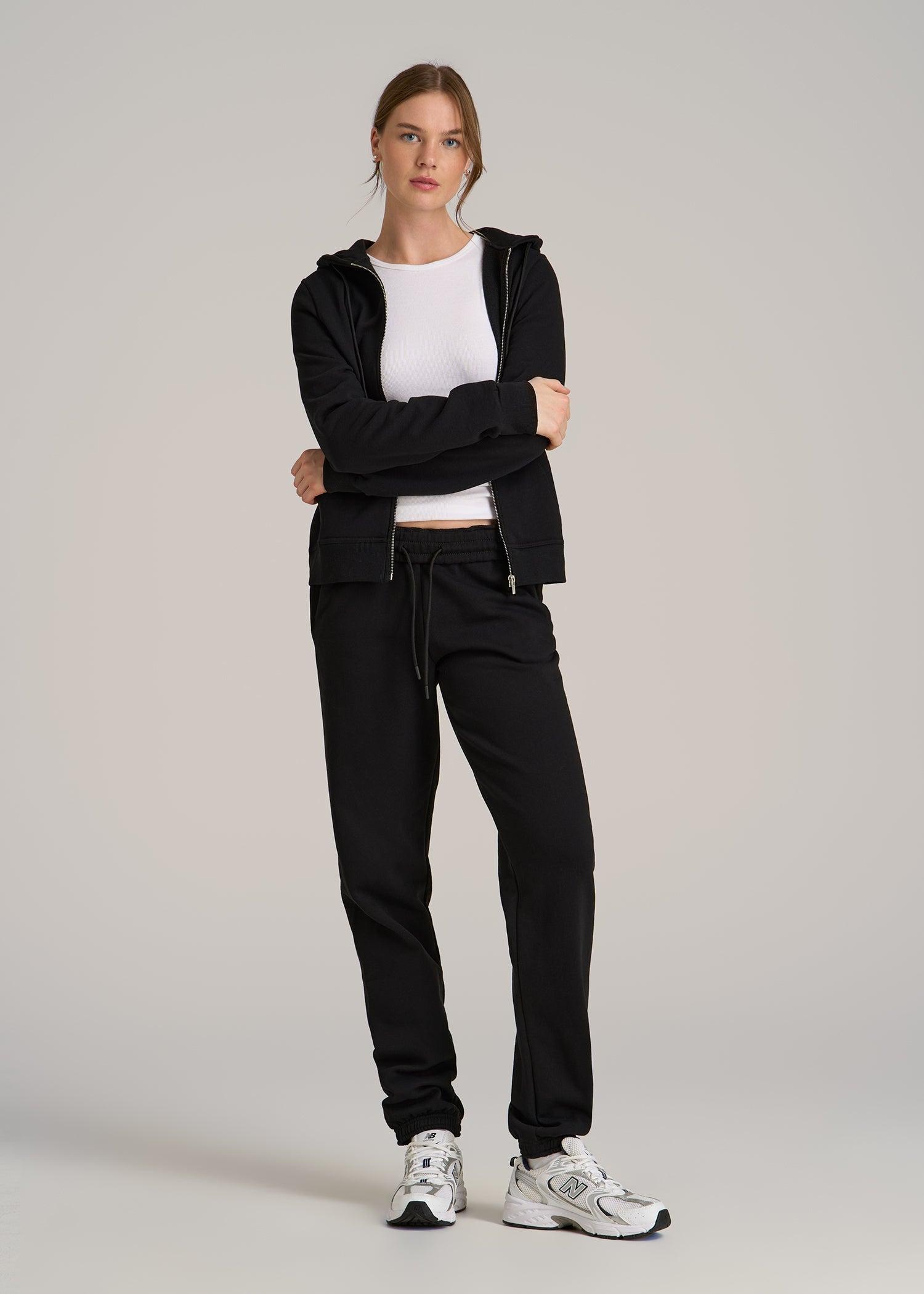 Wearever Fleece Full-Zip Hoodie for Tall Women in Black Female Product Image